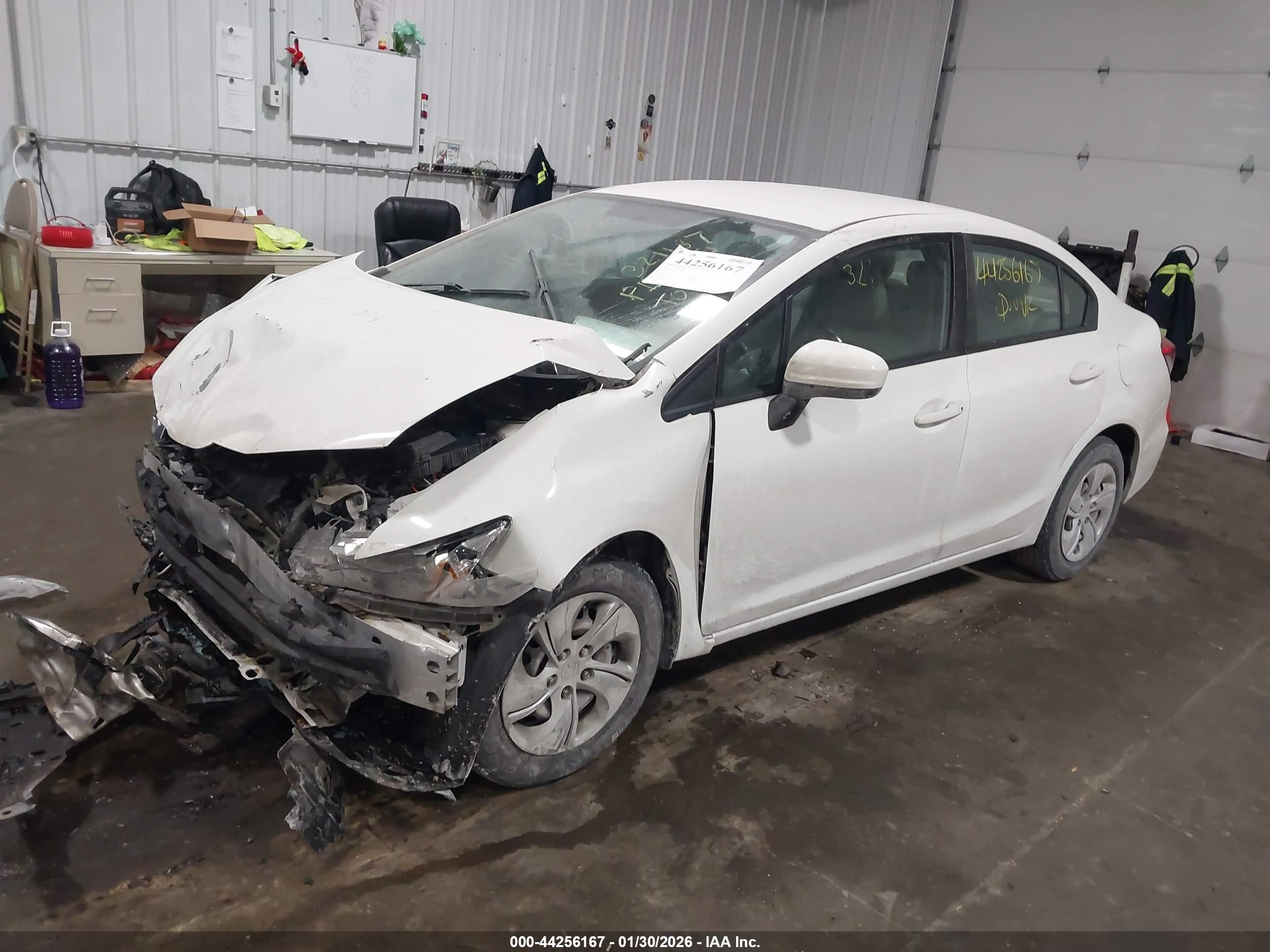 2015 Honda Civic Lx White vin: 19XFB2F55FE114059