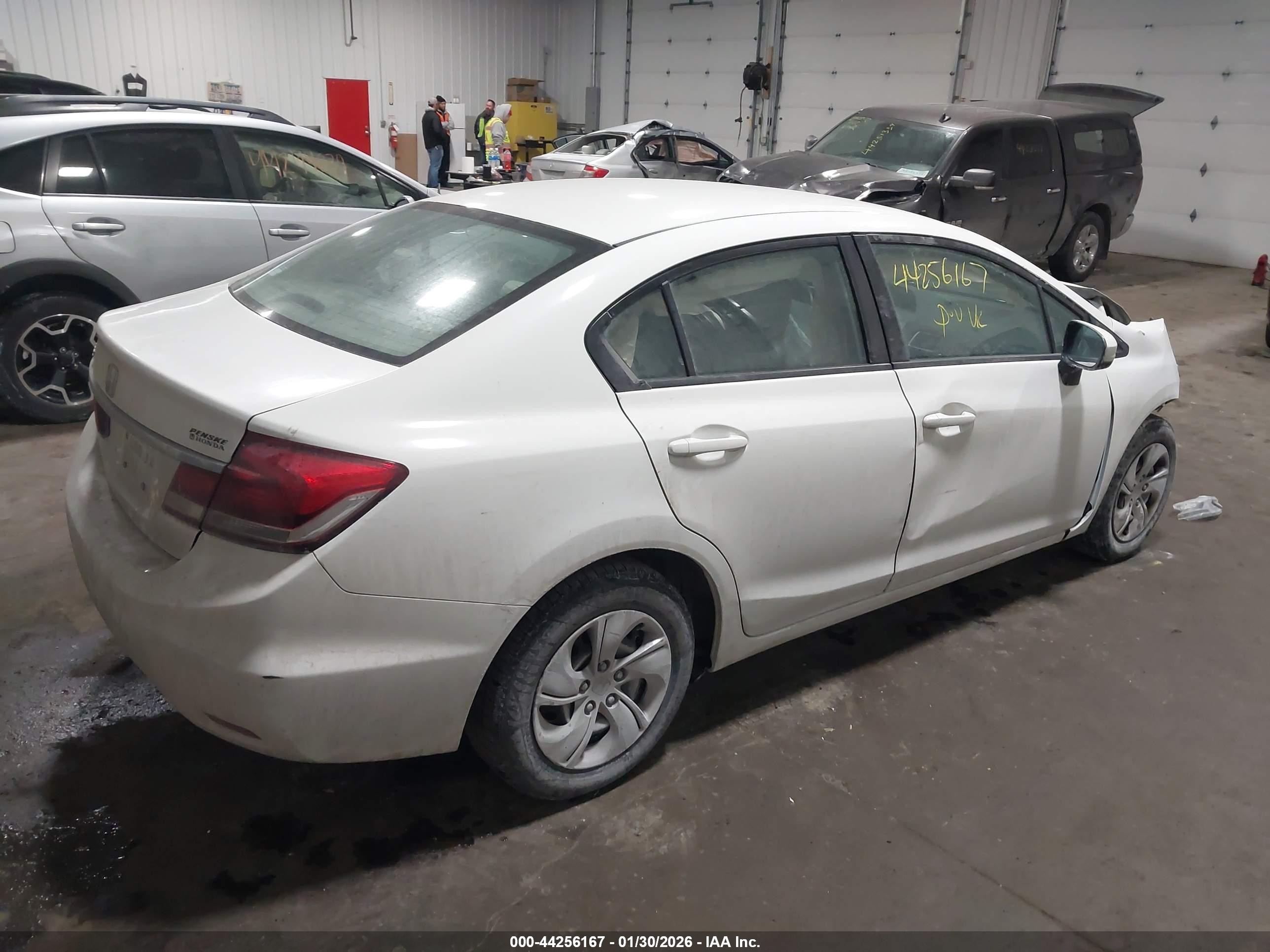 2015 Honda Civic Lx White vin: 19XFB2F55FE114059