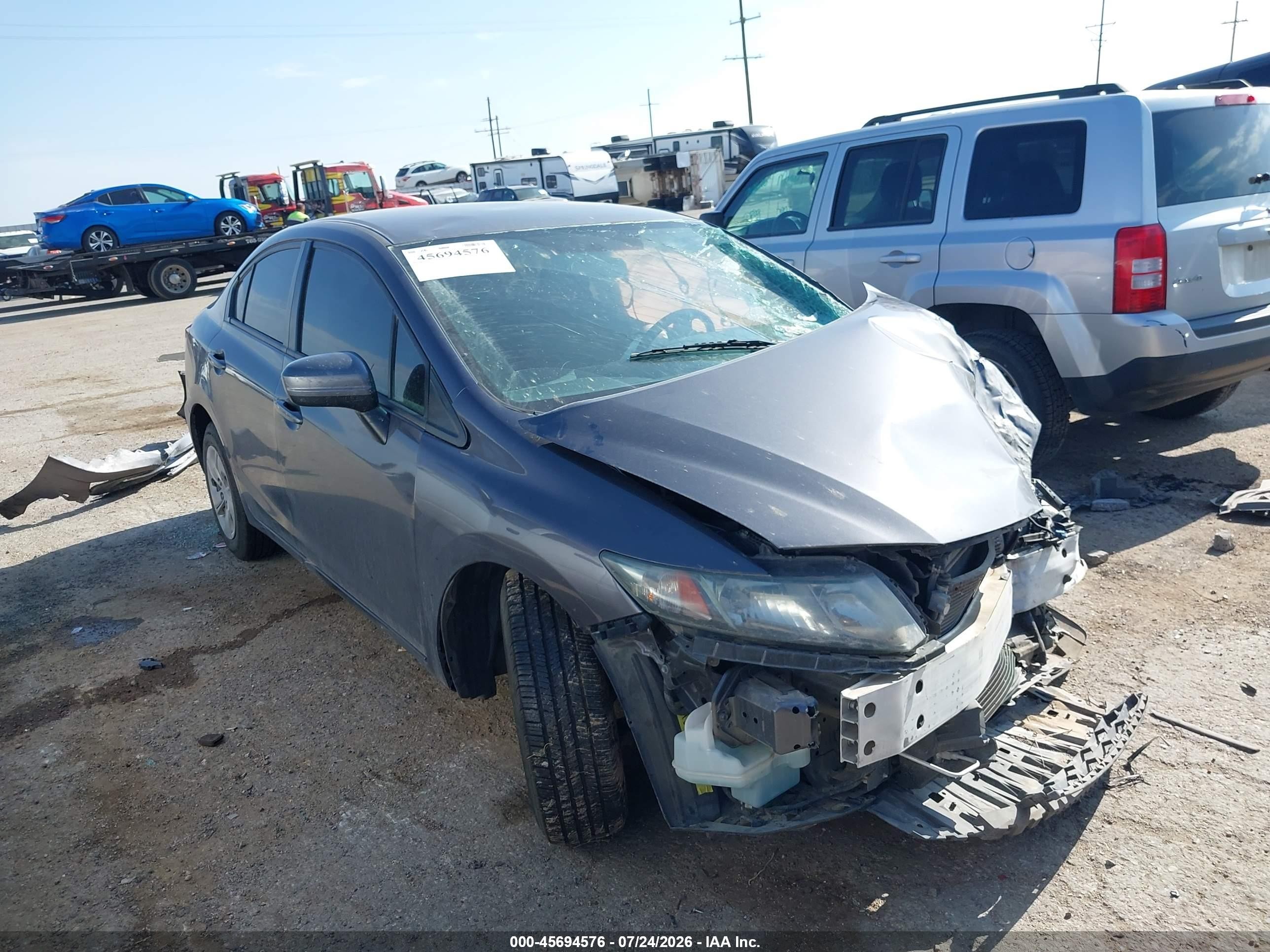 2015 Honda Civic Lx Gray vin: 19XFB2F55FE120797