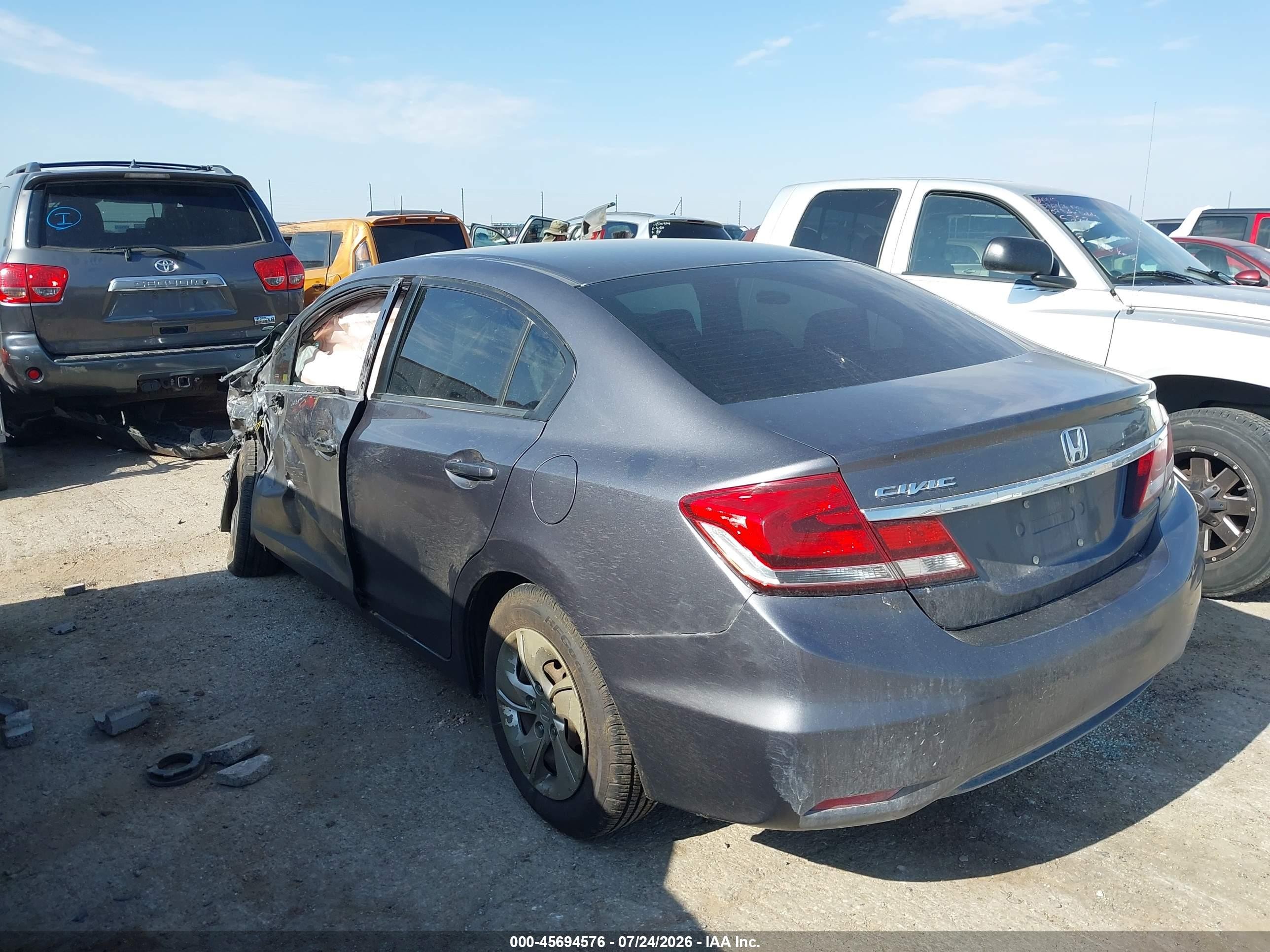 2015 Honda Civic Lx Gray vin: 19XFB2F55FE120797