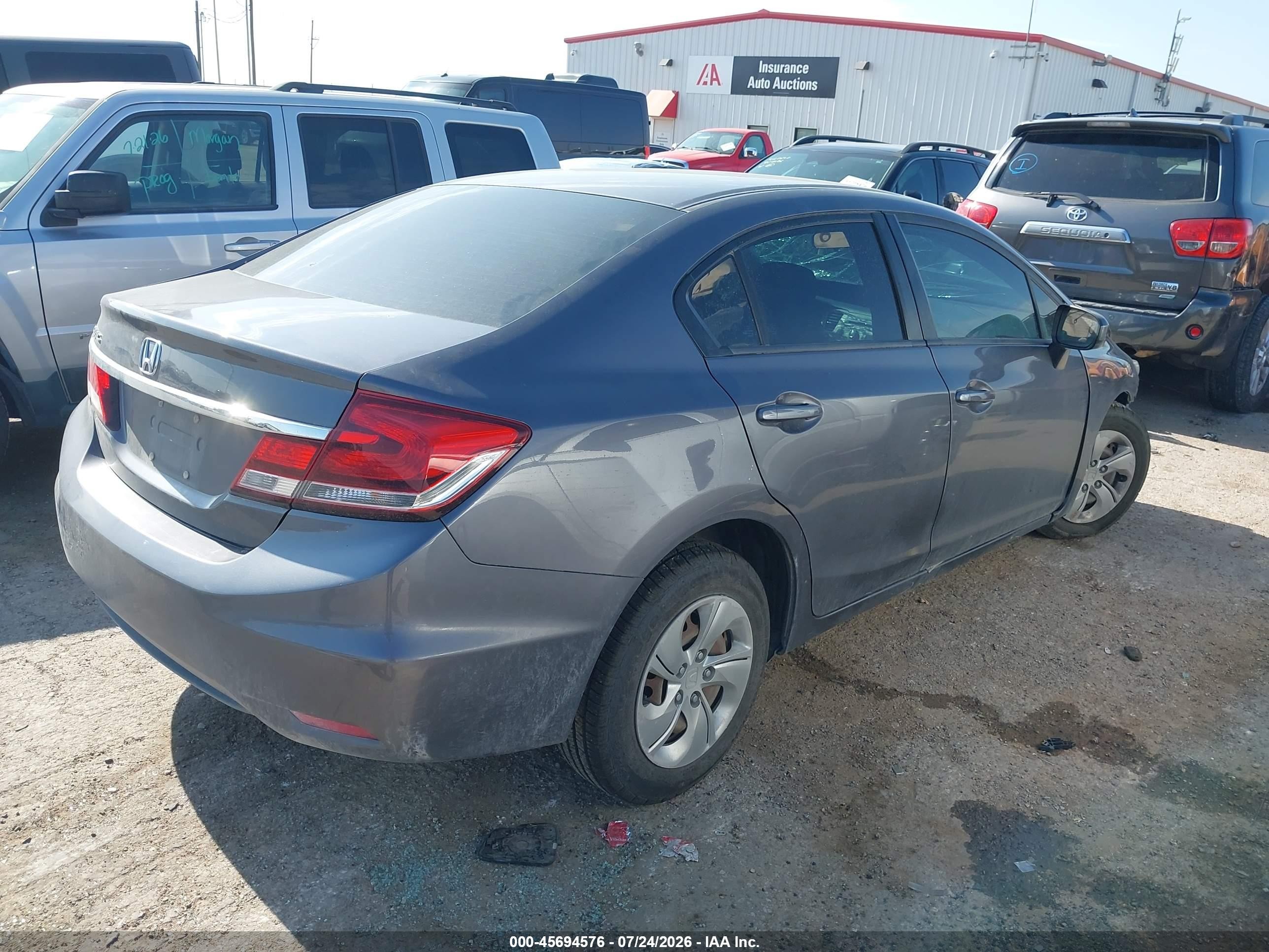 2015 Honda Civic Lx Gray vin: 19XFB2F55FE120797