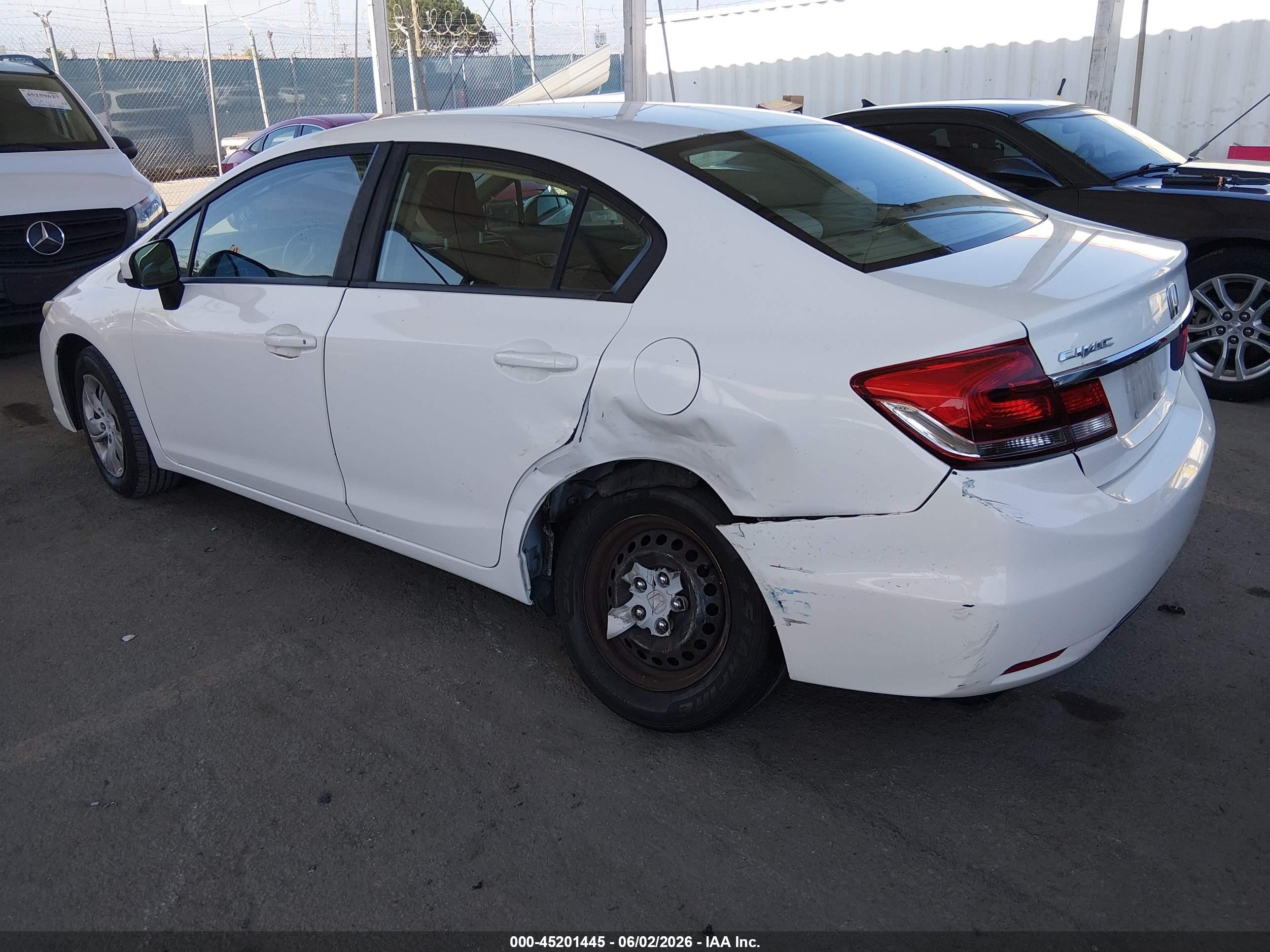 2015 Honda Civic Lx White vin: 19XFB2F55FE205932