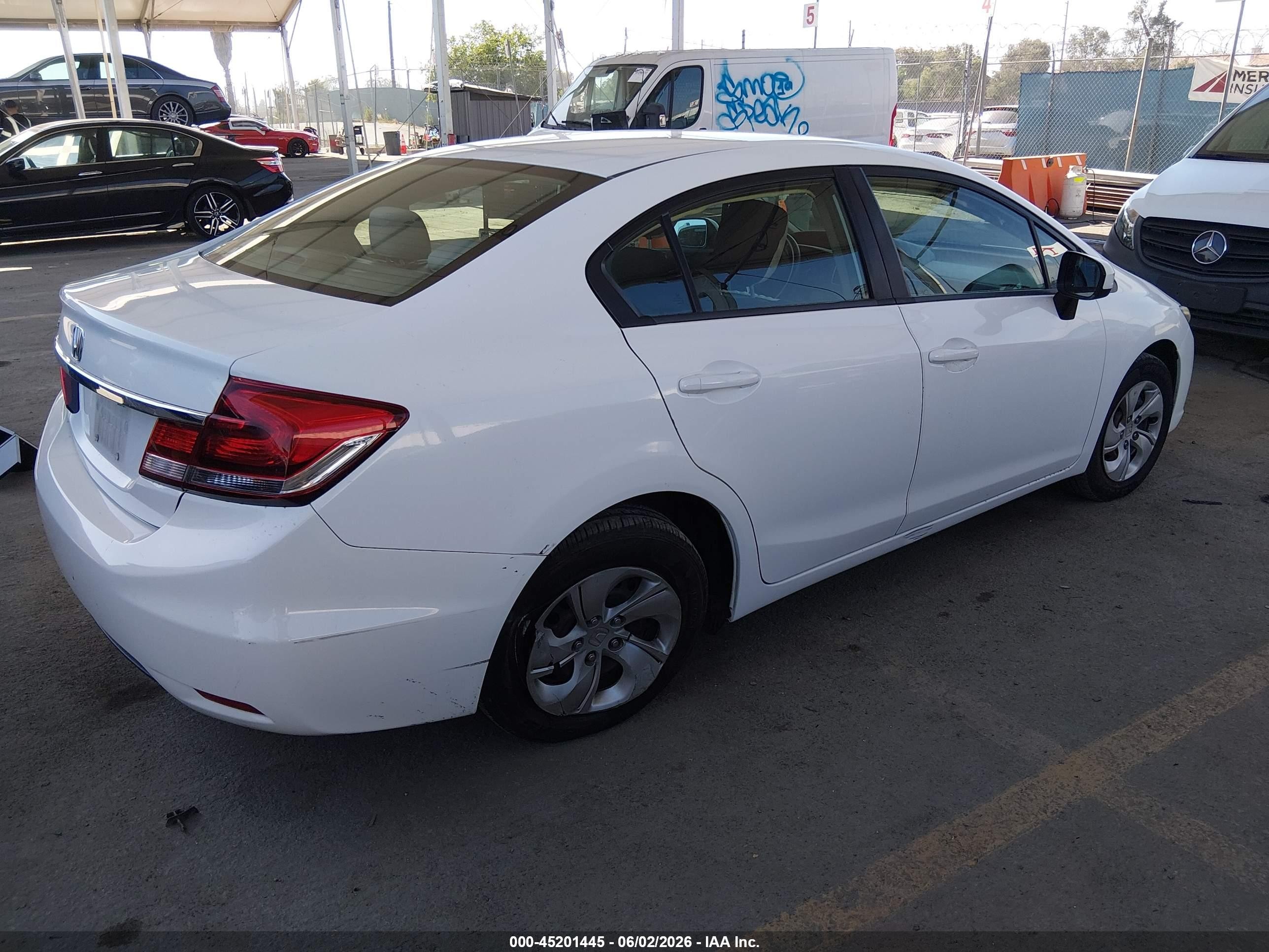 2015 Honda Civic Lx White vin: 19XFB2F55FE205932