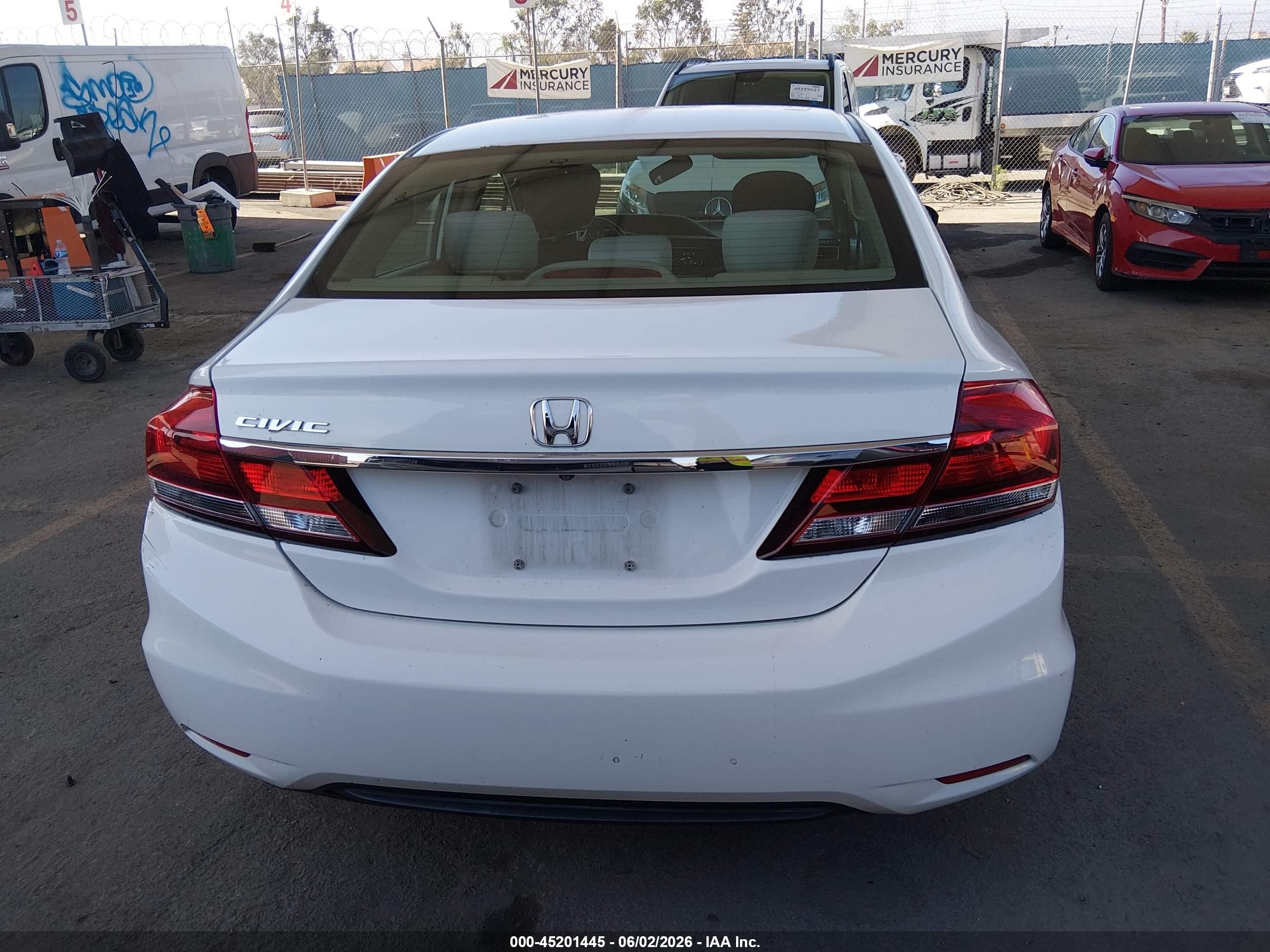 2015 Honda Civic Lx White vin: 19XFB2F55FE205932
