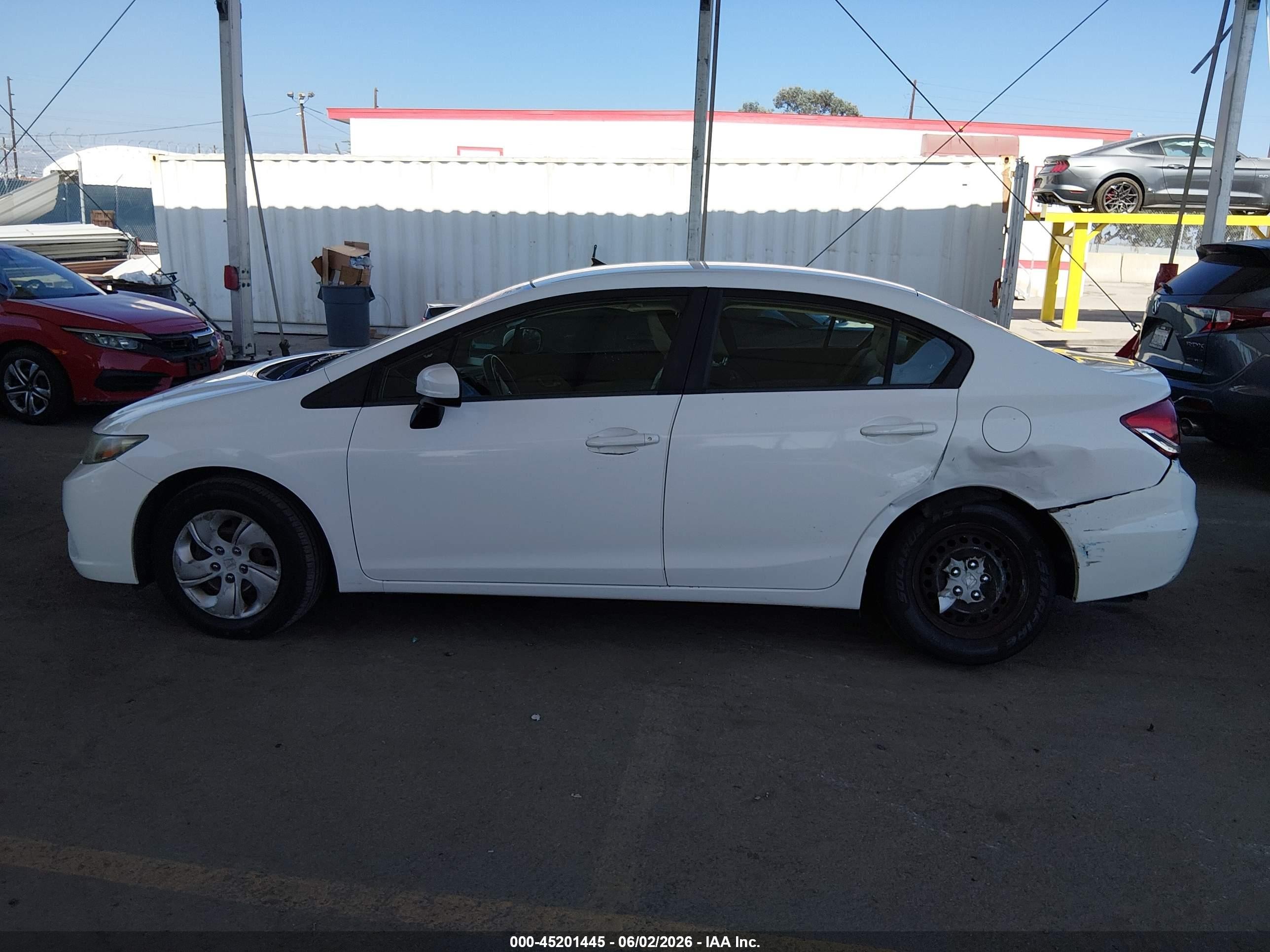 2015 Honda Civic Lx White vin: 19XFB2F55FE205932