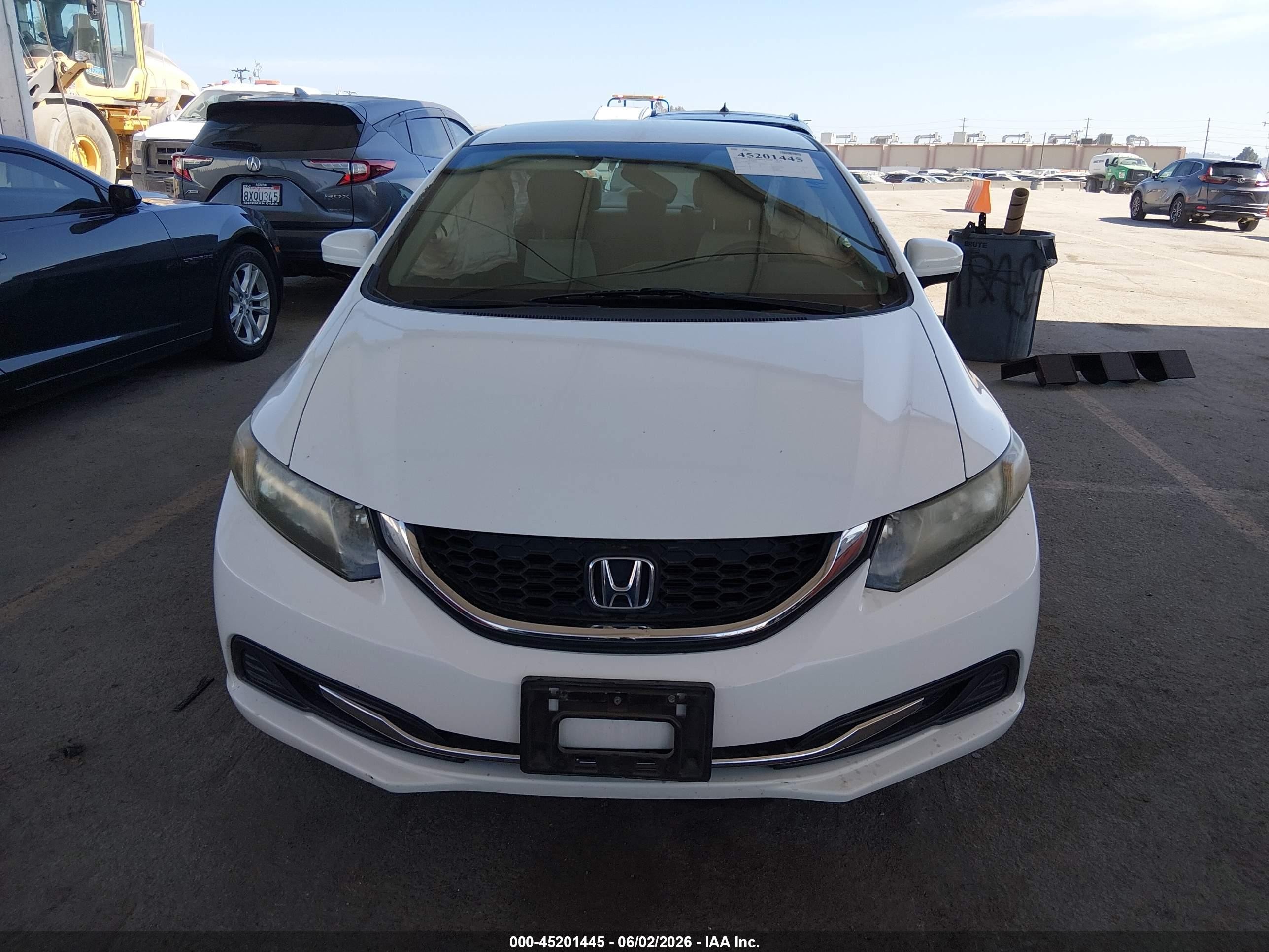 2015 Honda Civic Lx White vin: 19XFB2F55FE205932