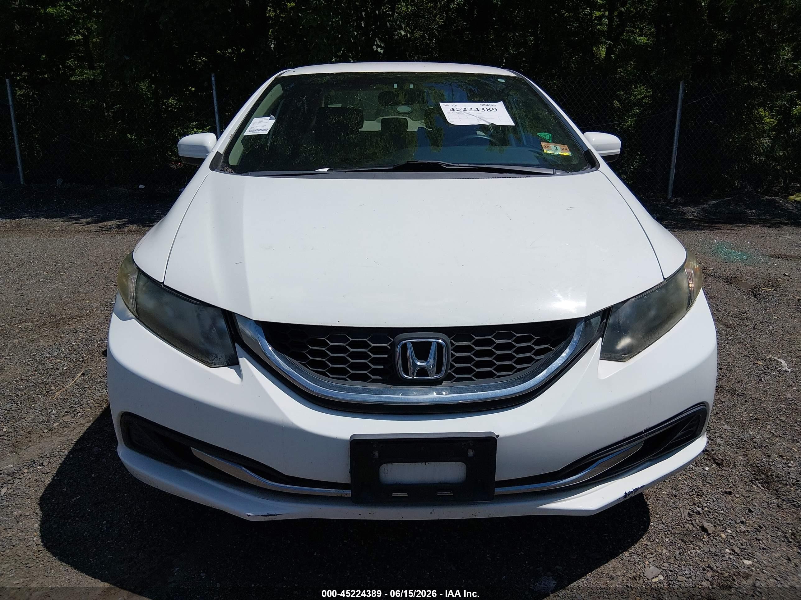 2015 Honda Civic Lx White vin: 19XFB2F55FE206949