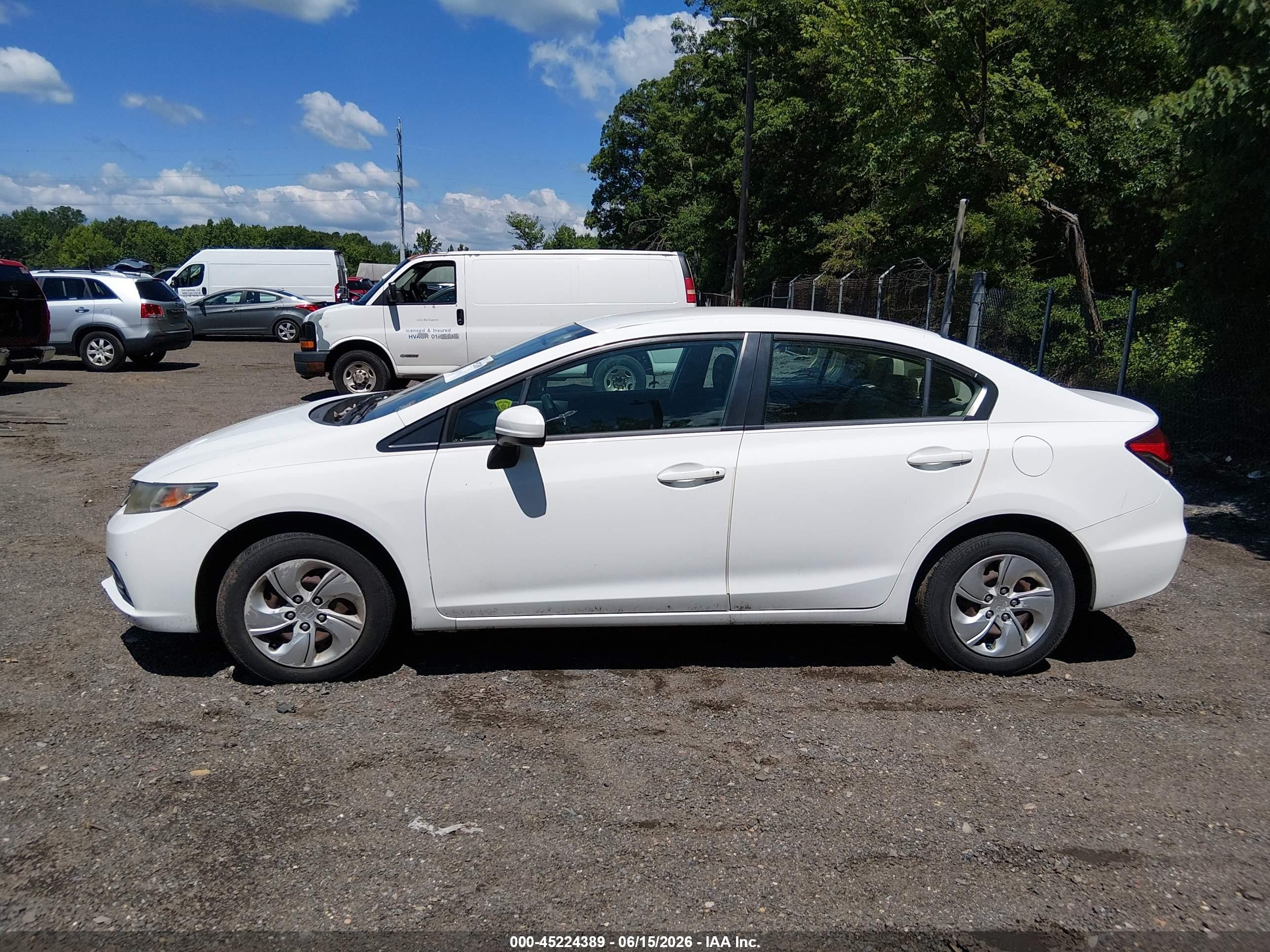 2015 Honda Civic Lx White vin: 19XFB2F55FE206949