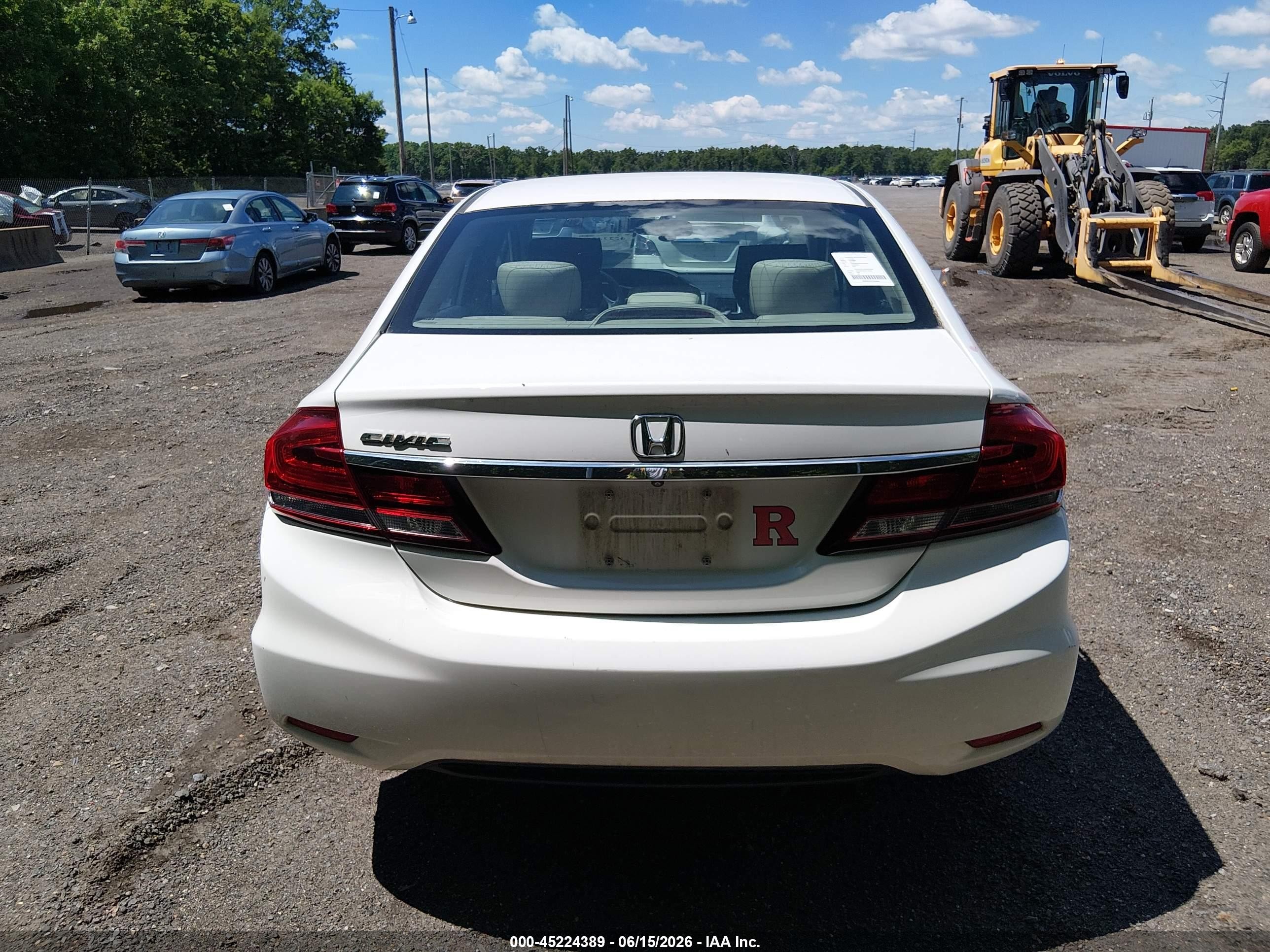 2015 Honda Civic Lx White vin: 19XFB2F55FE206949