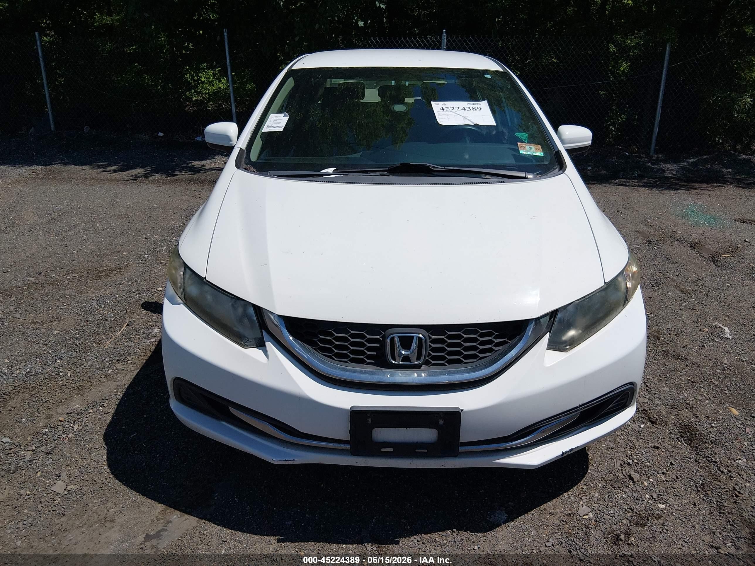 2015 Honda Civic Lx White vin: 19XFB2F55FE206949