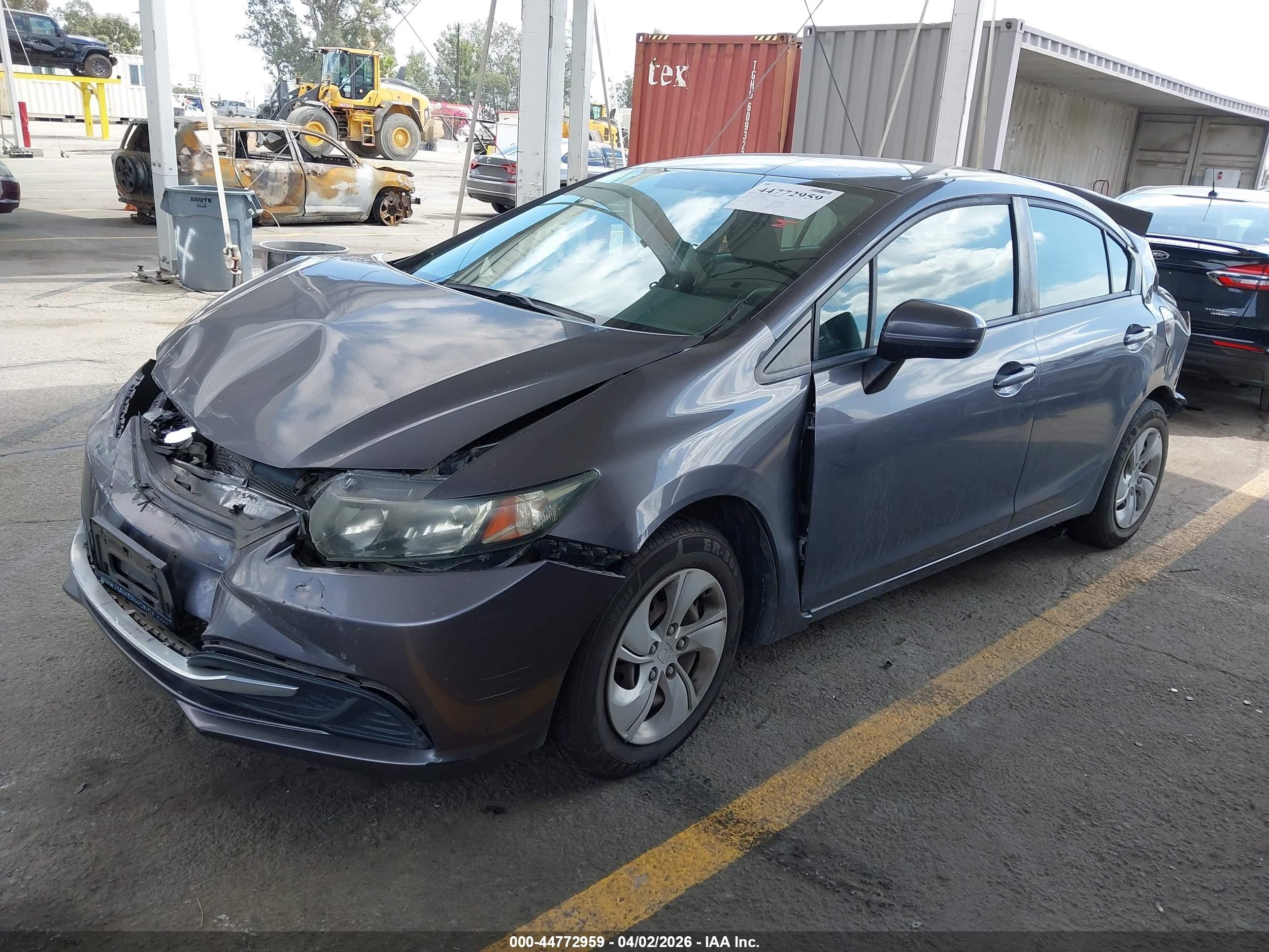 2015 Honda Civic Lx Gray vin: 19XFB2F55FE233648