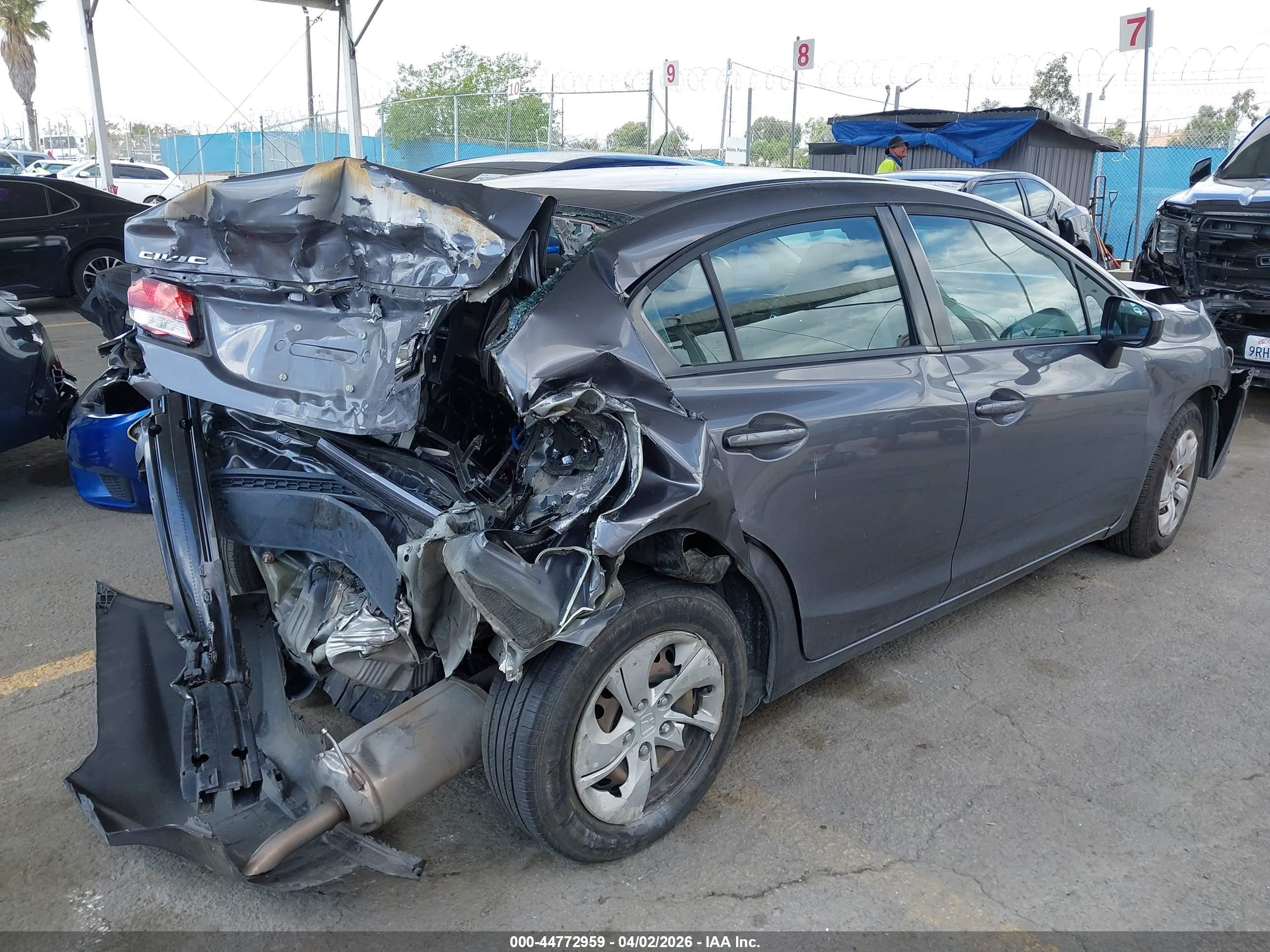 2015 Honda Civic Lx Gray vin: 19XFB2F55FE233648