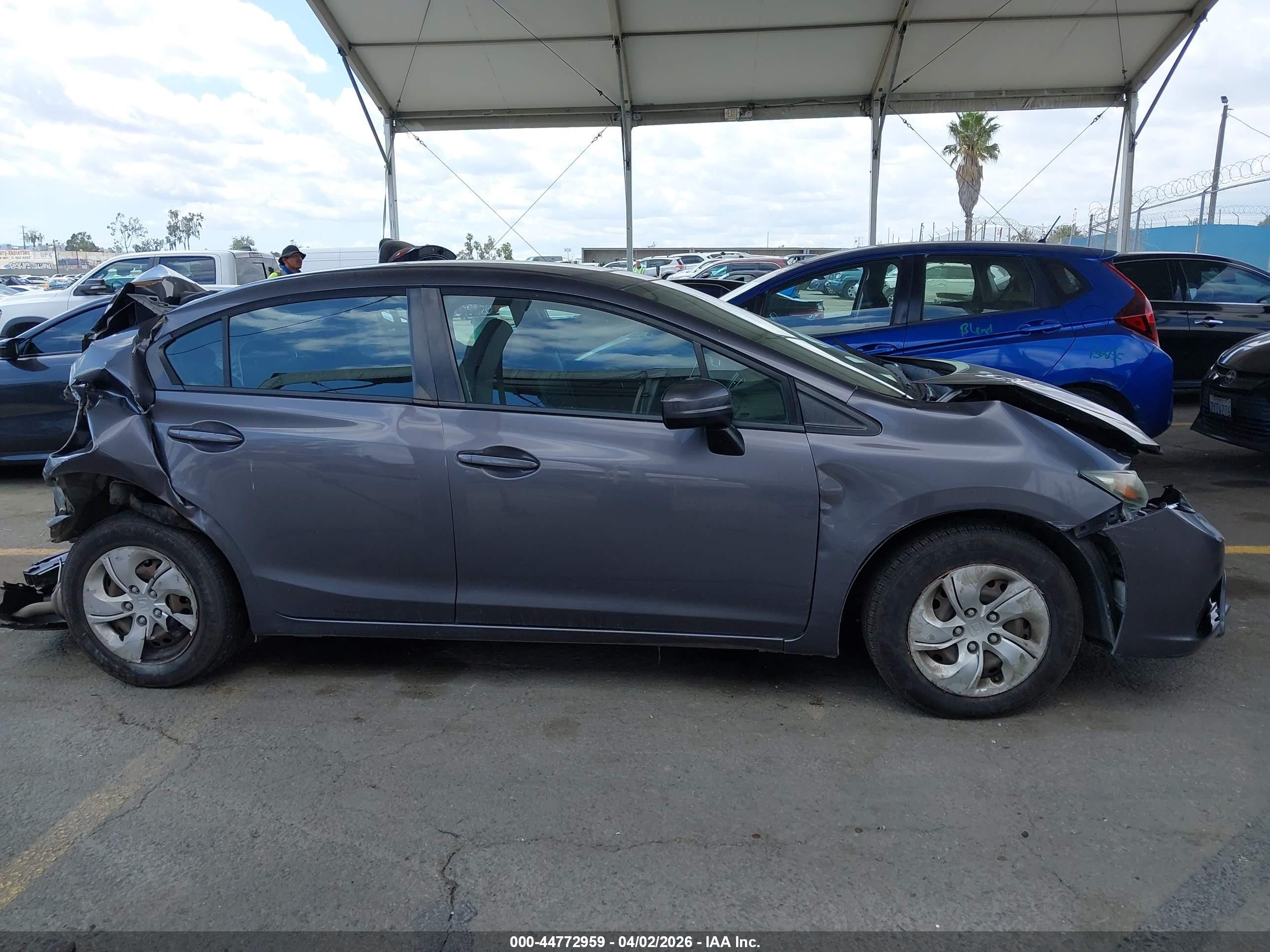 2015 Honda Civic Lx Gray vin: 19XFB2F55FE233648
