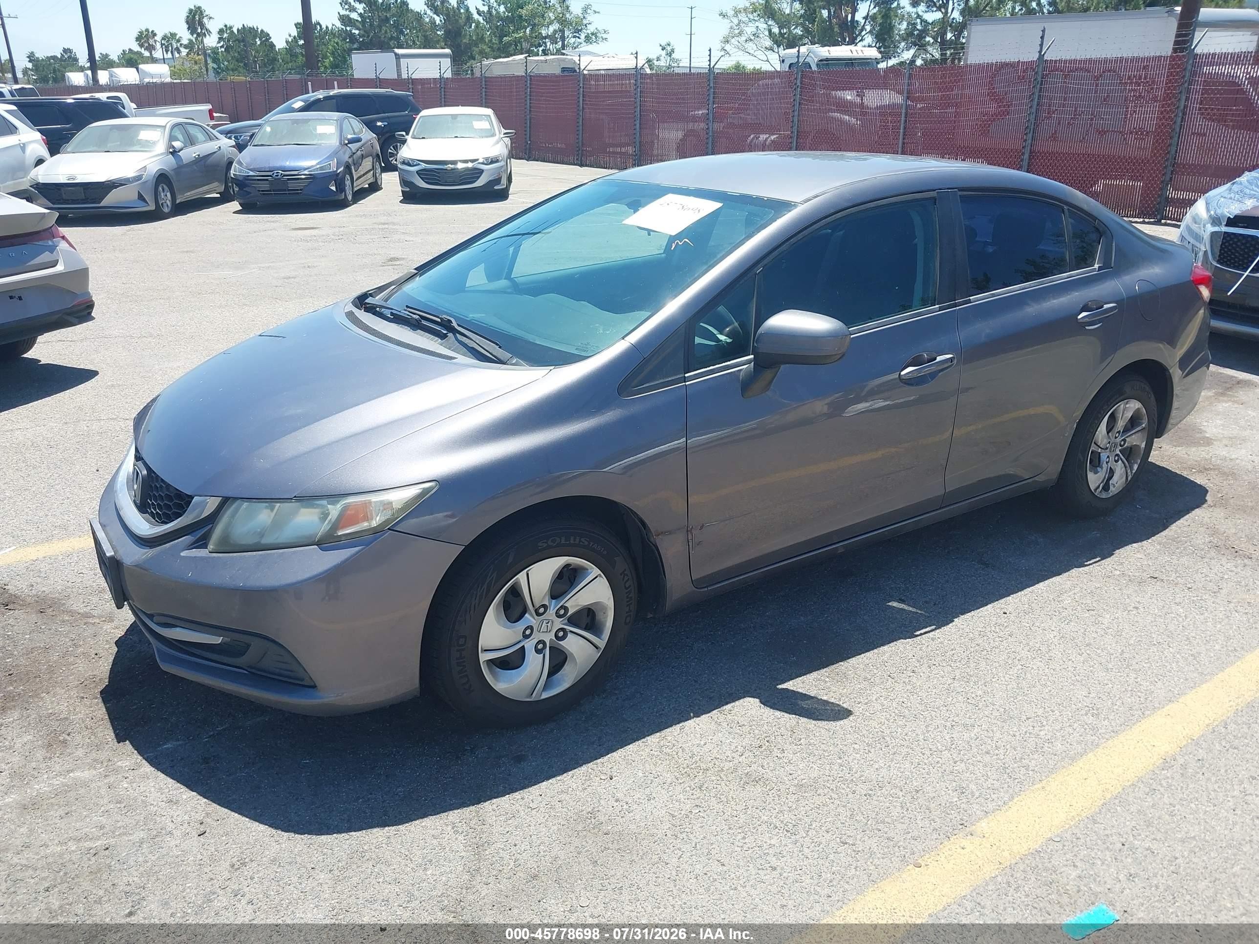 2015 Honda Civic Lx Gray vin: 19XFB2F55FE246416