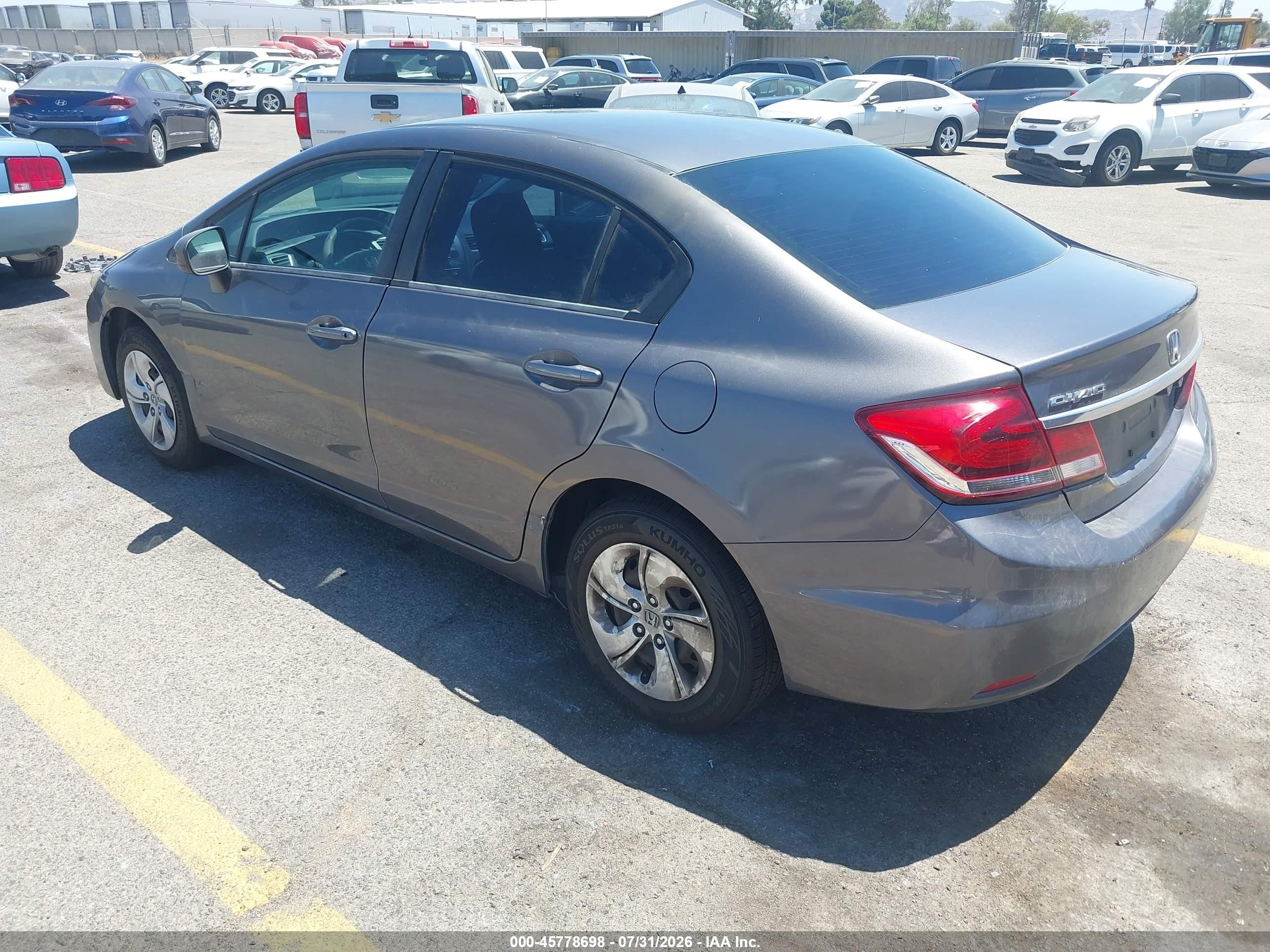 2015 Honda Civic Lx Gray vin: 19XFB2F55FE246416