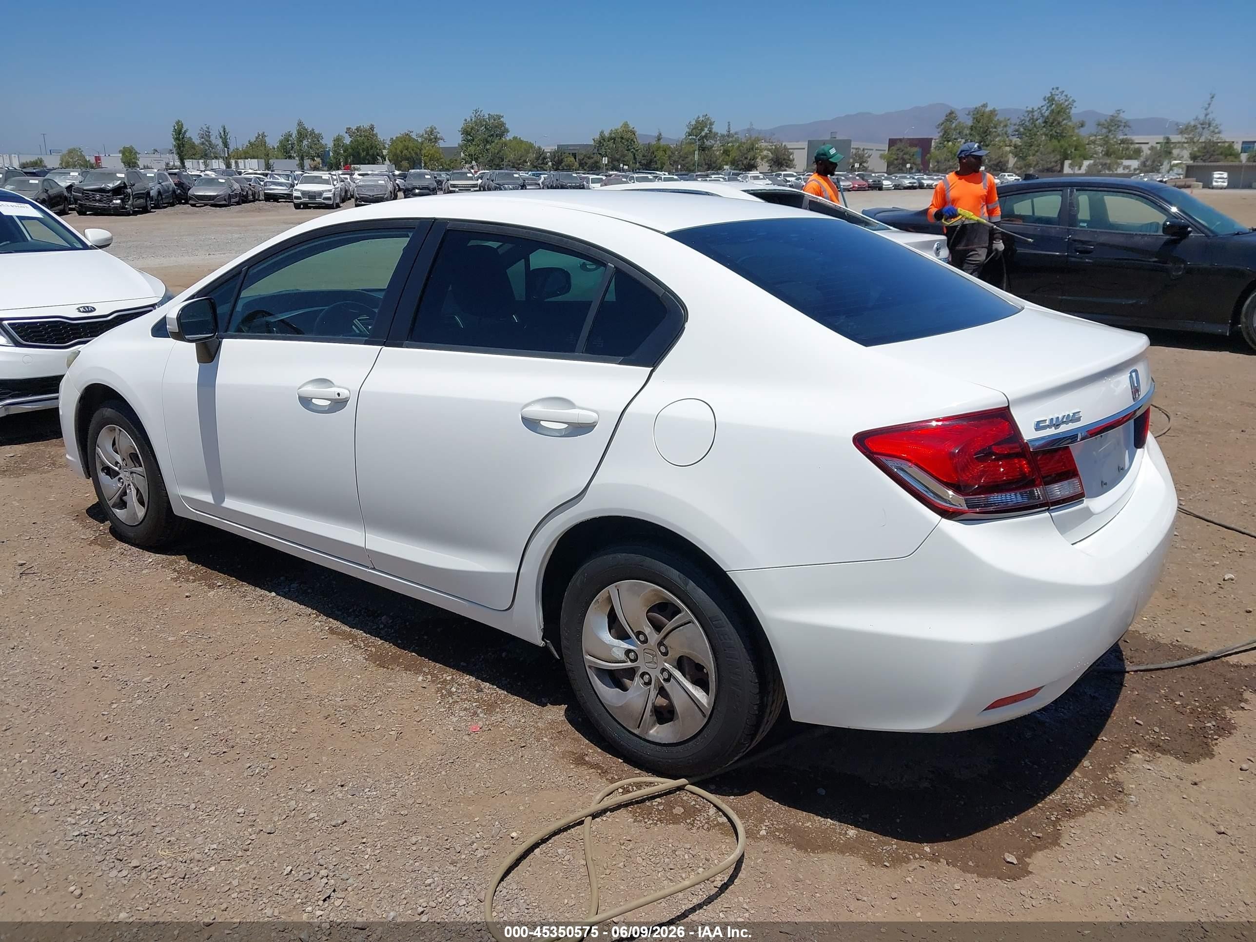 2015 Honda Civic Lx White vin: 19XFB2F55FE253768