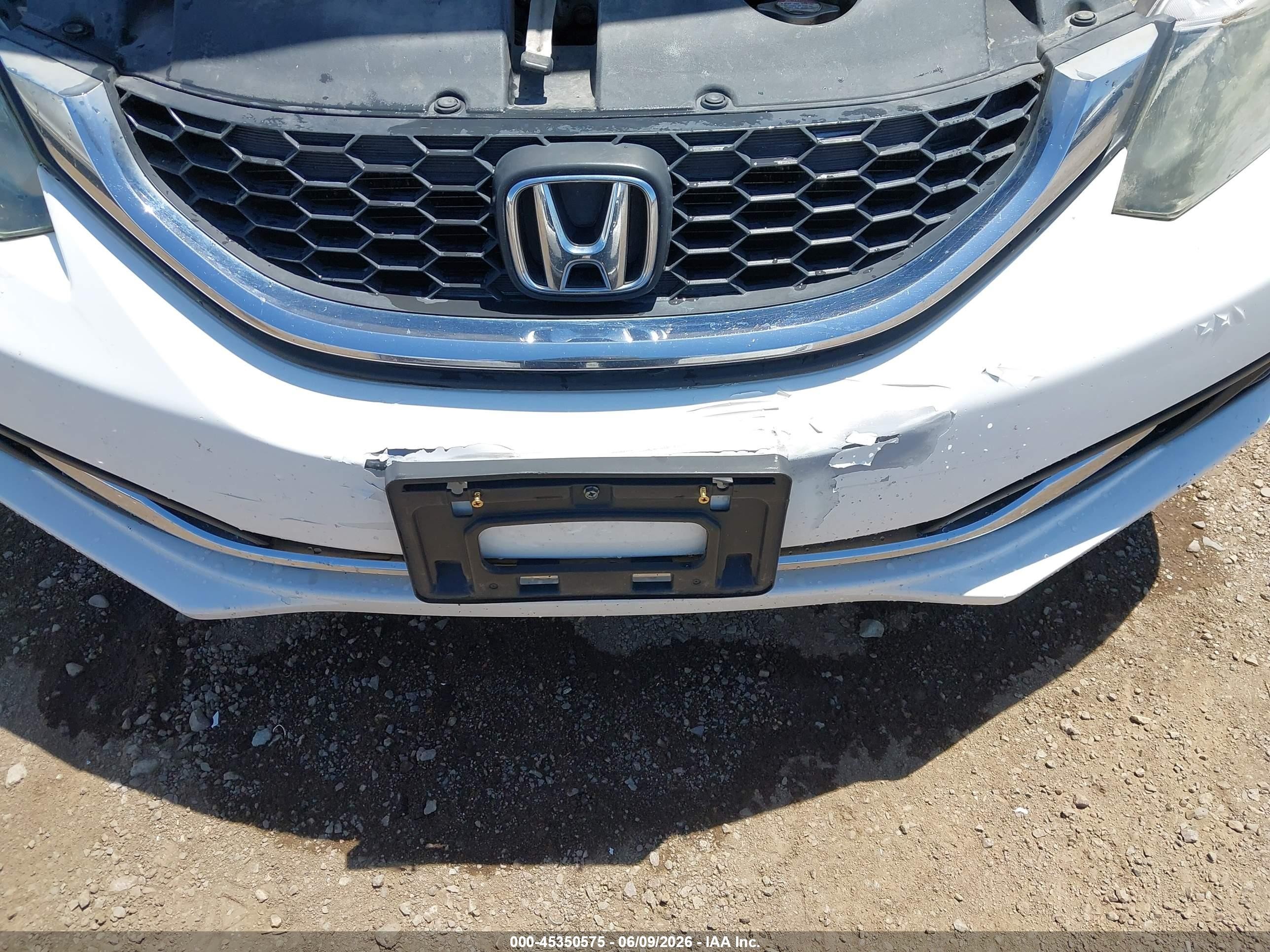 2015 Honda Civic Lx White vin: 19XFB2F55FE253768