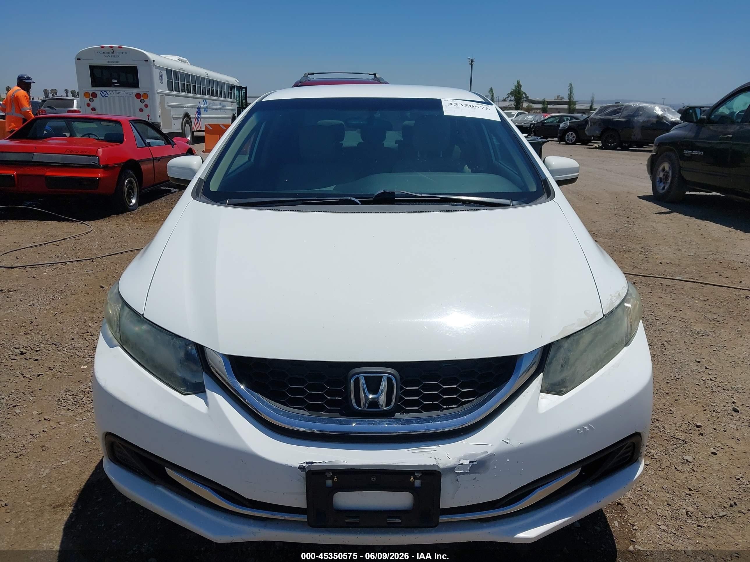 2015 Honda Civic Lx White vin: 19XFB2F55FE253768