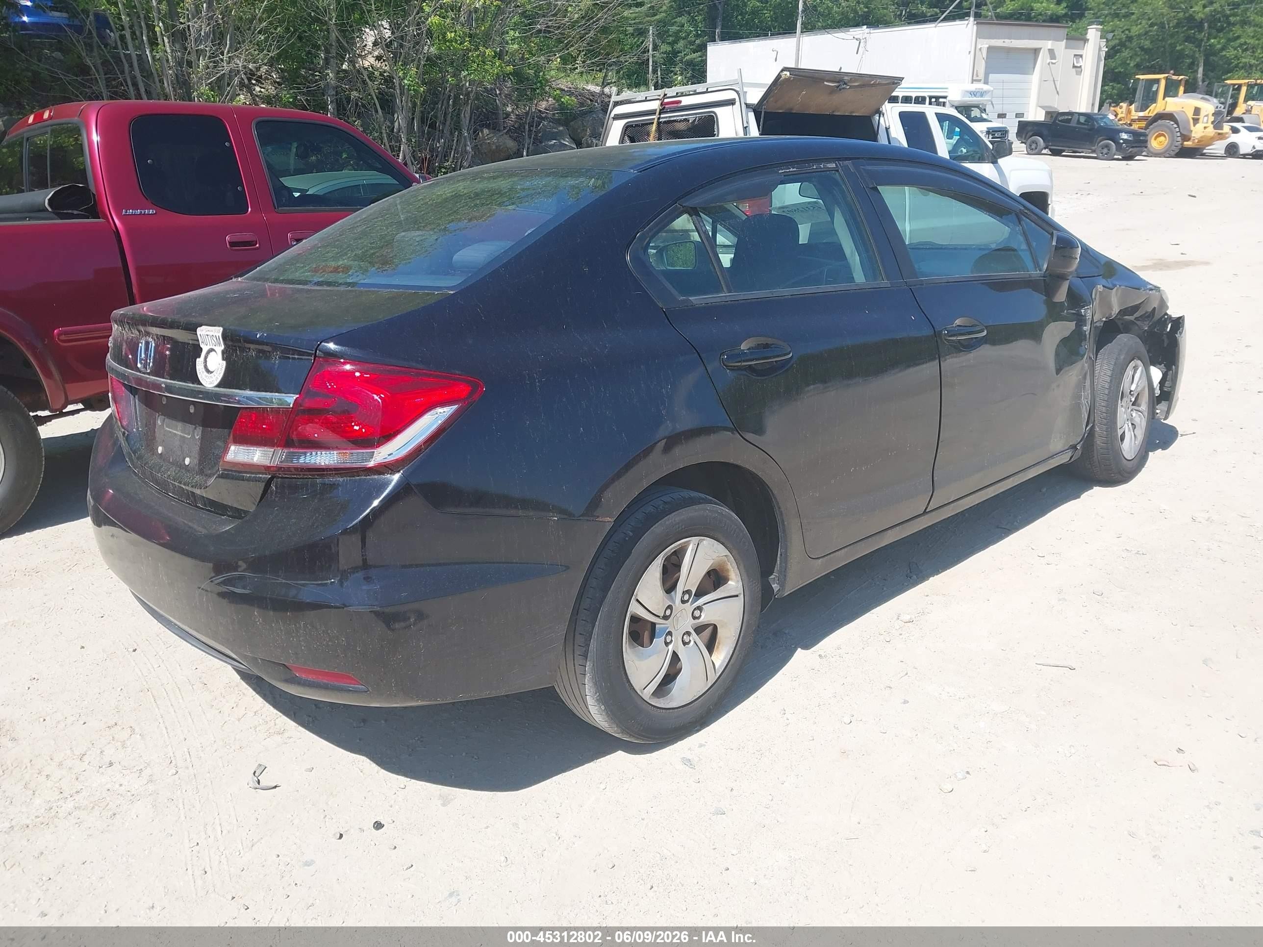 2015 Honda Civic Lx Black vin: 19XFB2F55FE259425