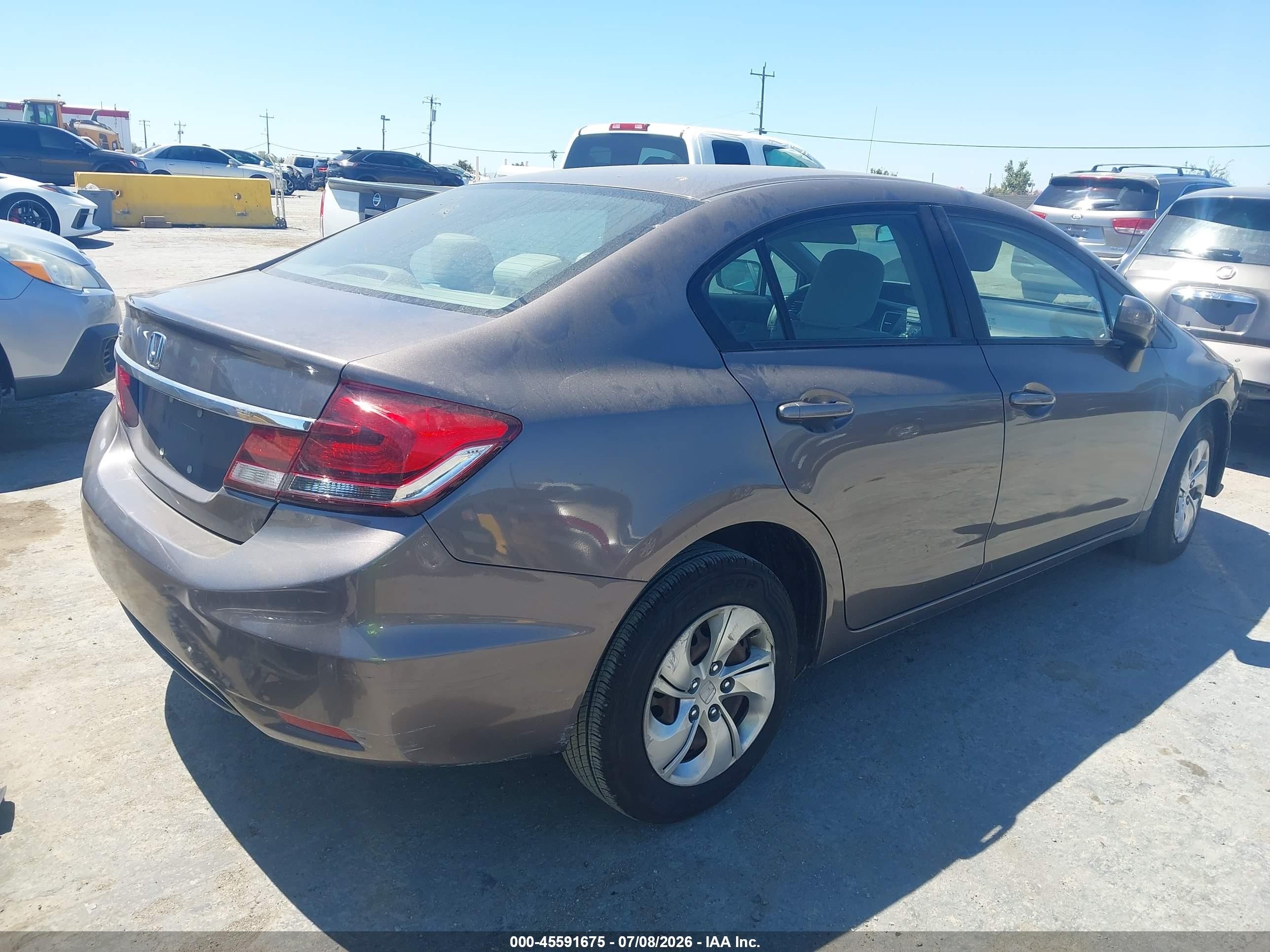 2015 Honda Civic Lx Серый vin: 19XFB2F55FE261479