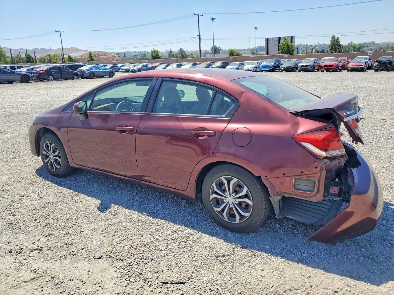 2015 Honda Civic Lx Burgundy vin: 19XFB2F55FE267783