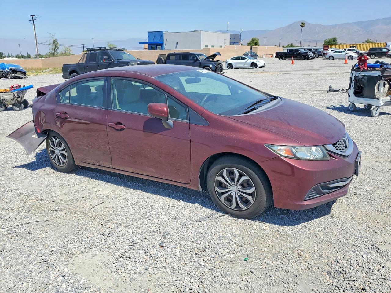 2015 Honda Civic Lx Burgundy vin: 19XFB2F55FE267783