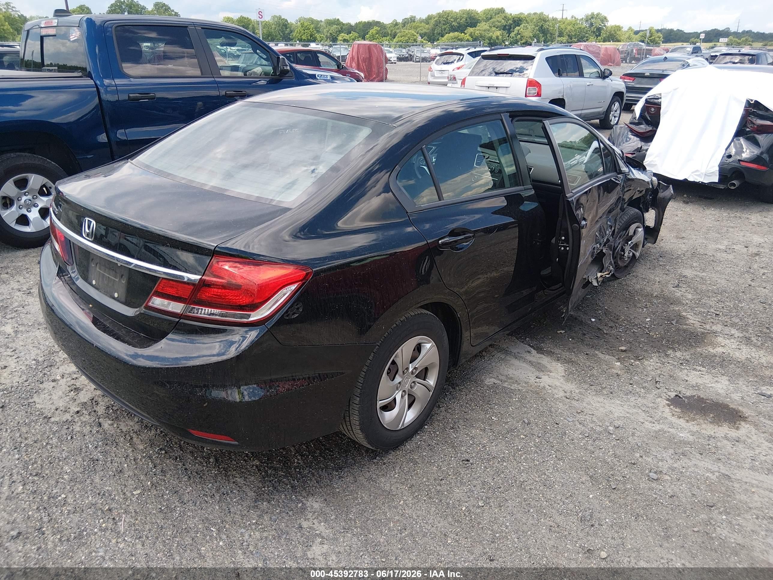 2015 Honda Civic Lx Black vin: 19XFB2F55FE268447