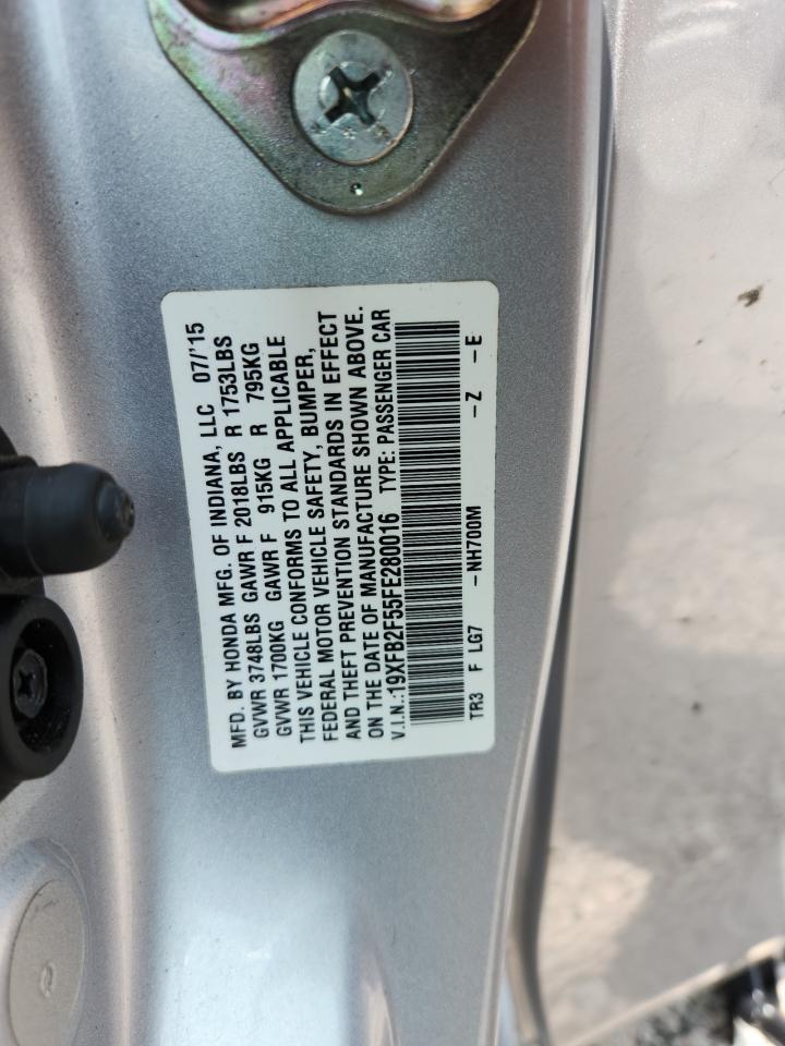 2015 Honda Civic Lx Серебряный vin: 19XFB2F55FE280016