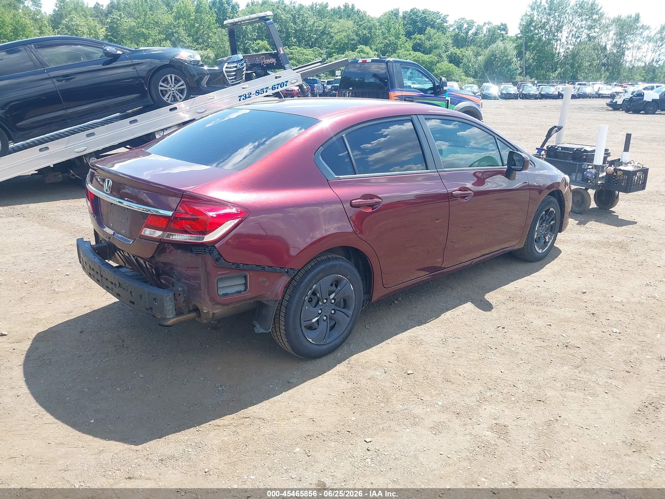 2015 Honda Civic Lx Burgundy vin: 19XFB2F55FE285460
