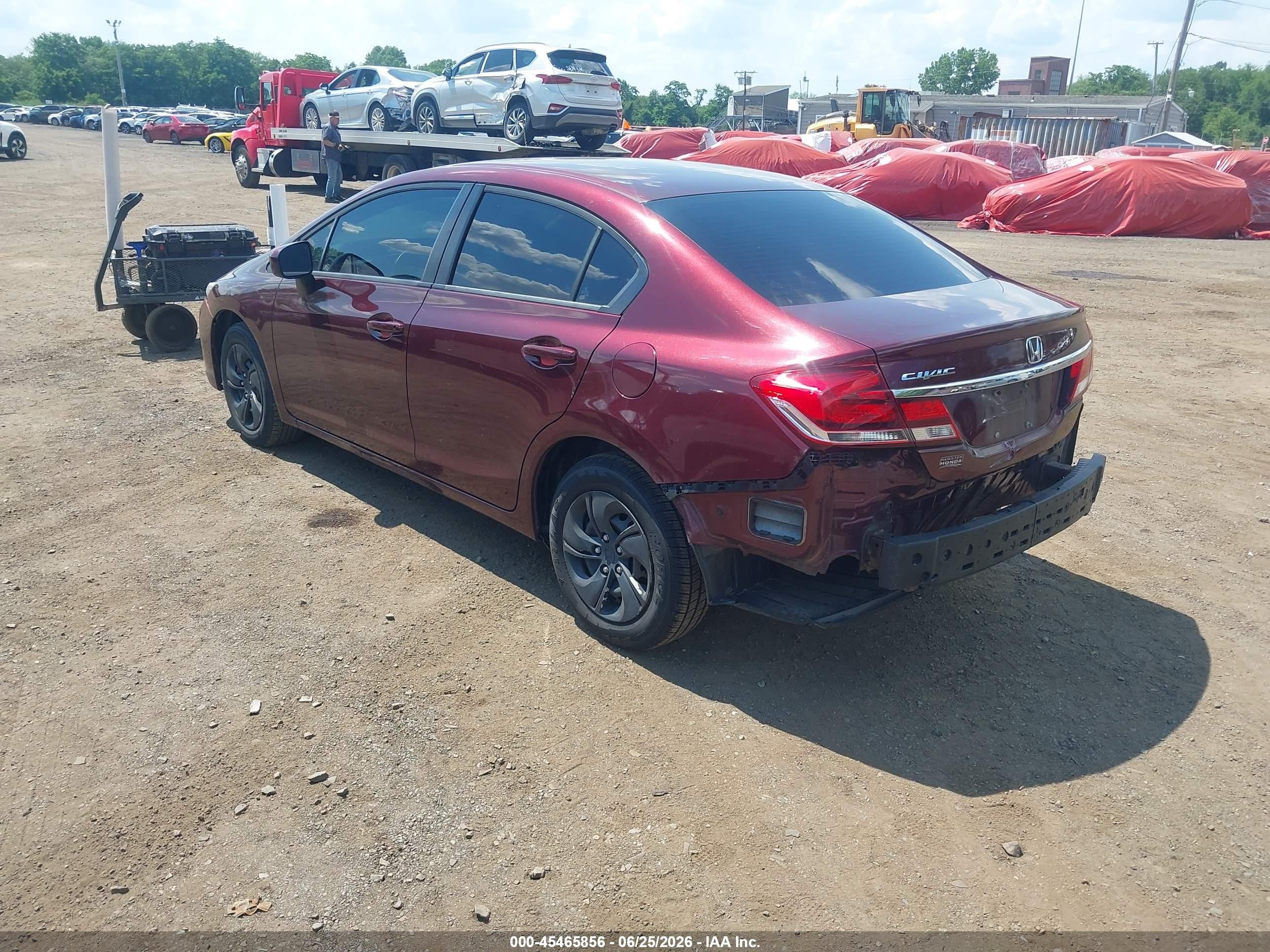 2015 Honda Civic Lx Burgundy vin: 19XFB2F55FE285460