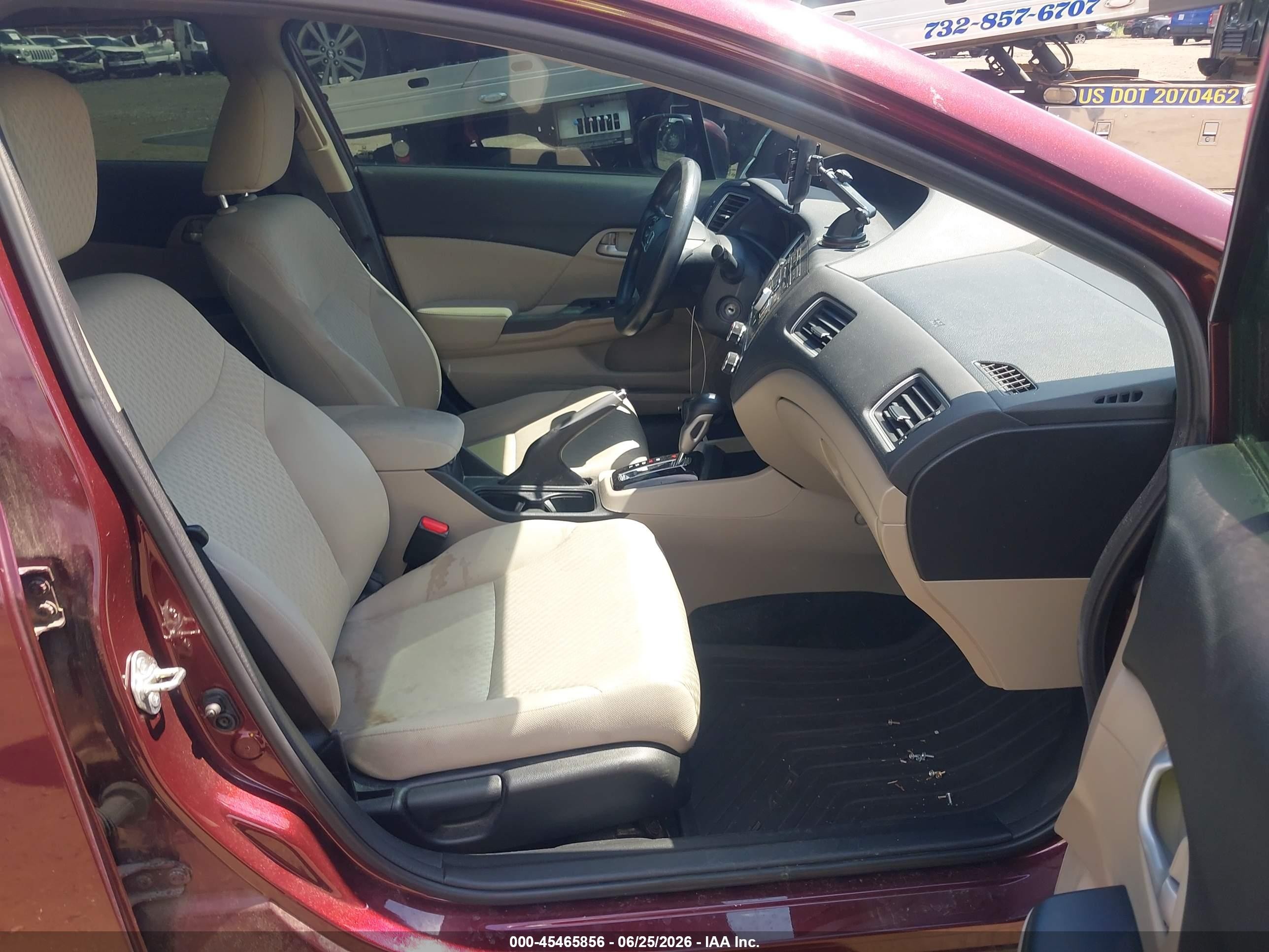 2015 Honda Civic Lx Burgundy vin: 19XFB2F55FE285460