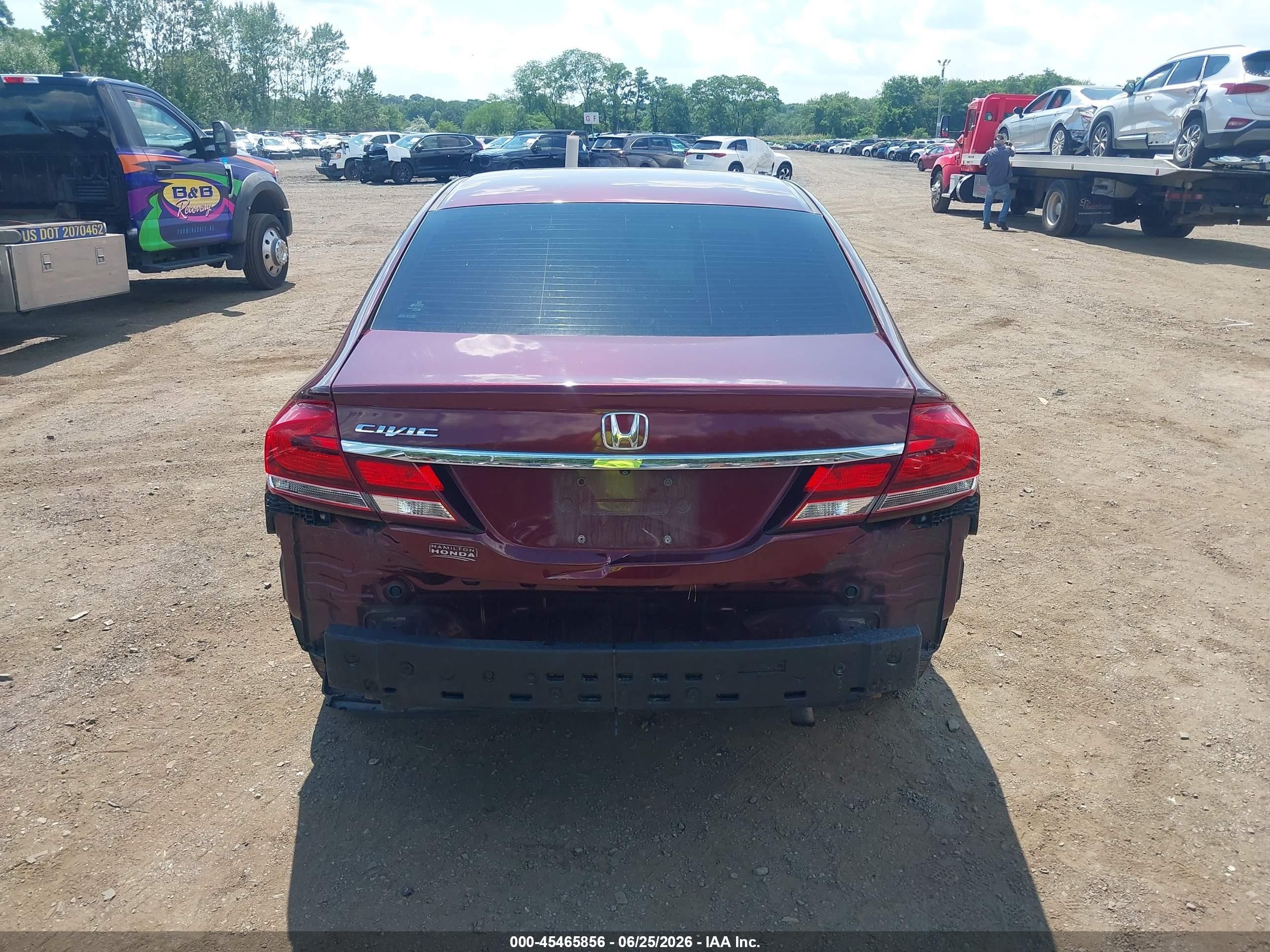 2015 Honda Civic Lx Burgundy vin: 19XFB2F55FE285460