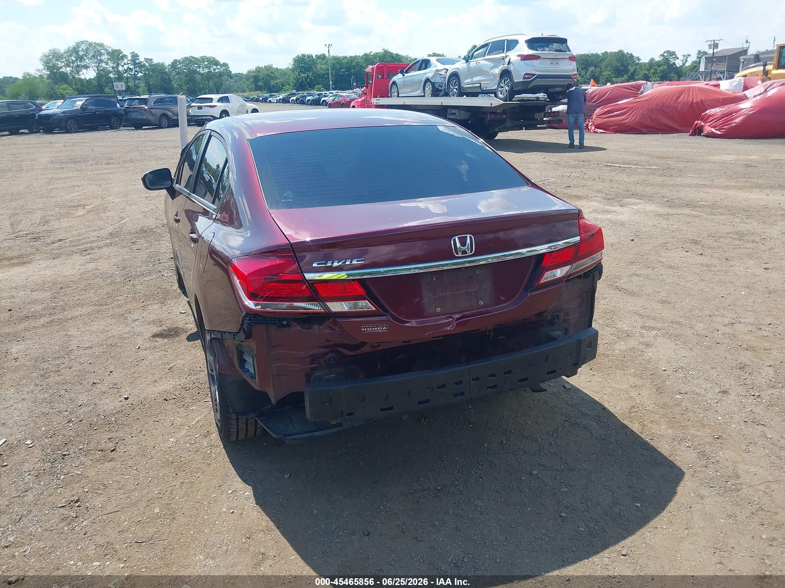2015 Honda Civic Lx Burgundy vin: 19XFB2F55FE285460