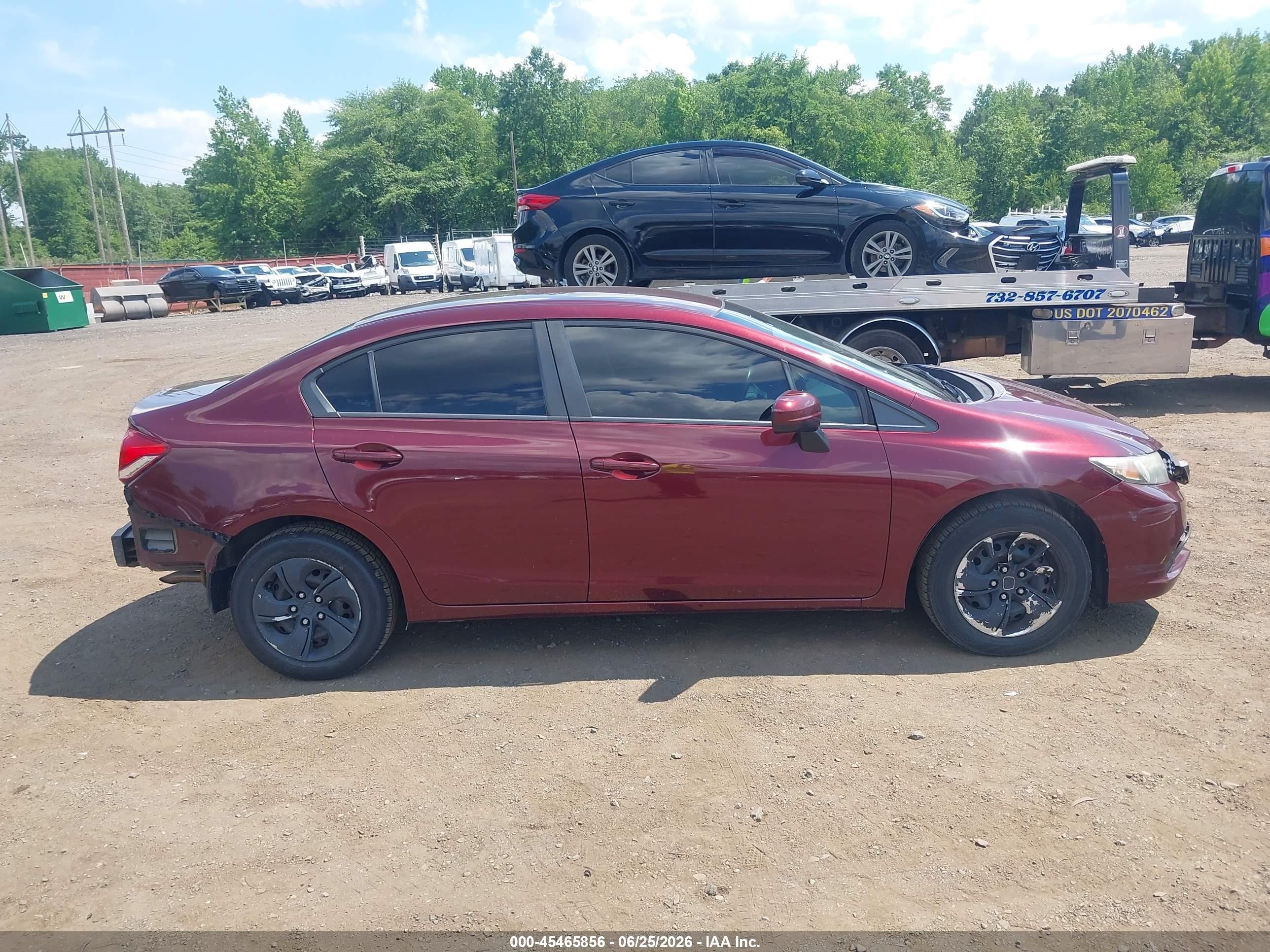 2015 Honda Civic Lx Burgundy vin: 19XFB2F55FE285460