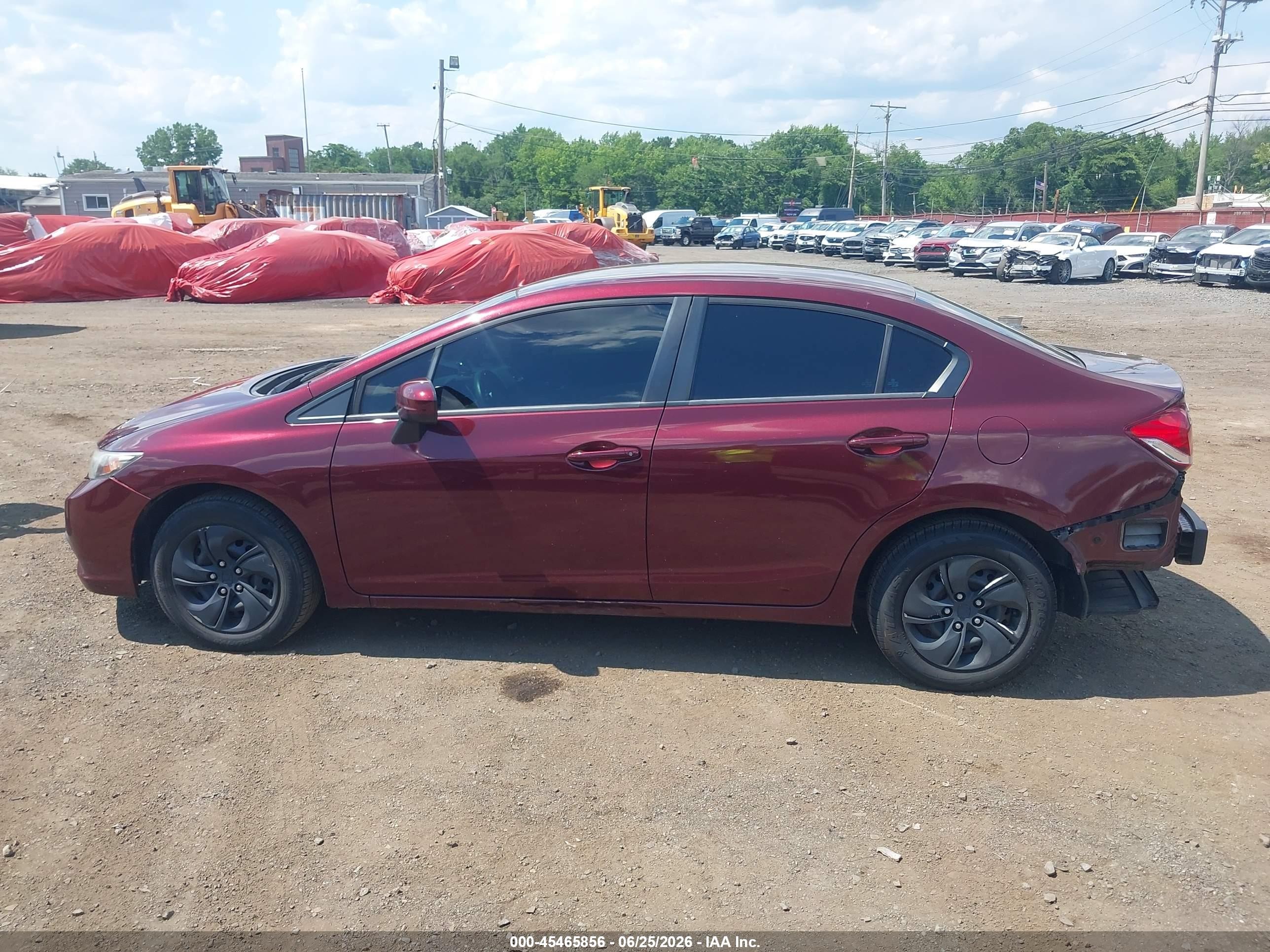 2015 Honda Civic Lx Burgundy vin: 19XFB2F55FE285460