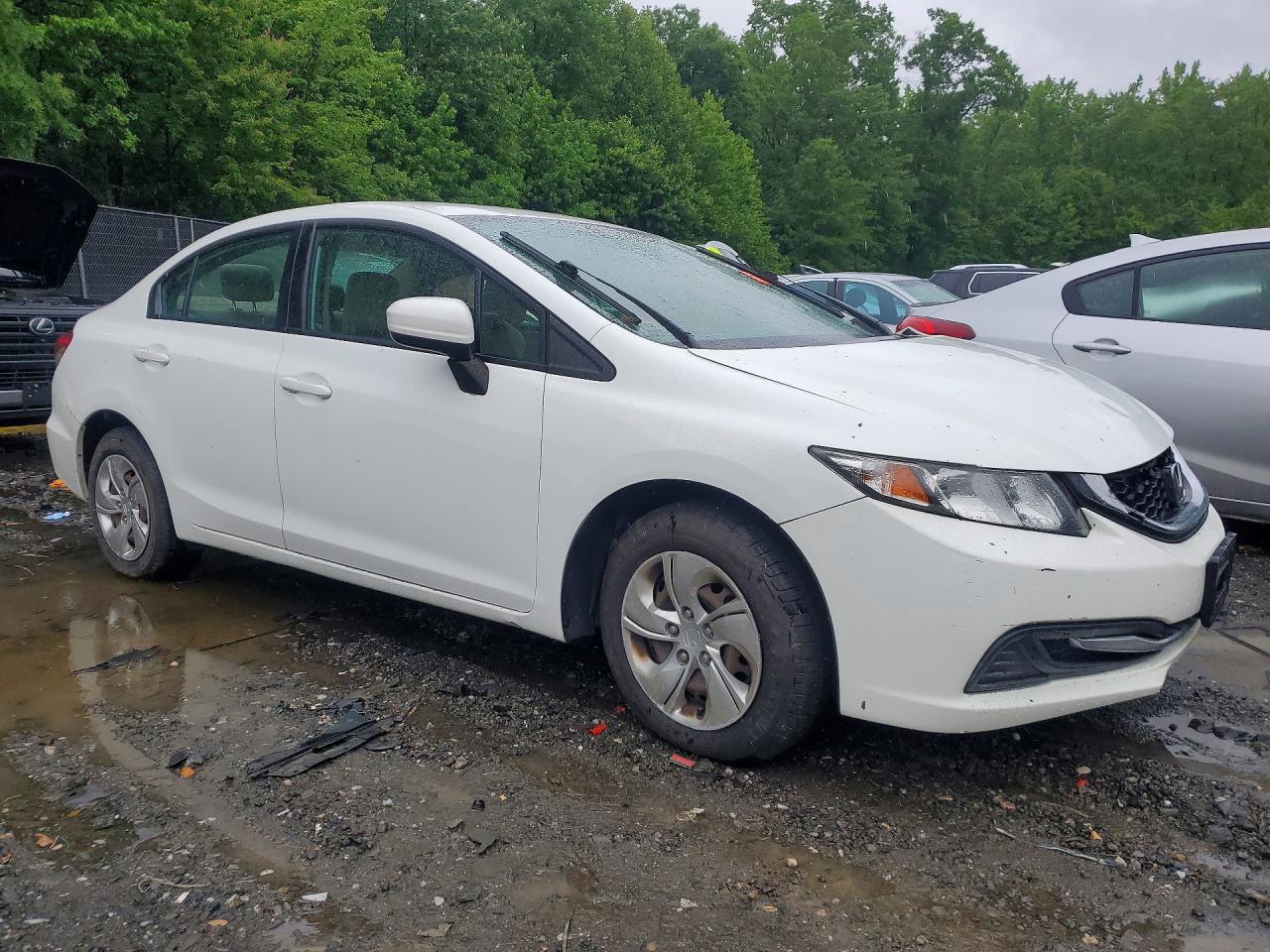 2015 Honda Civic Lx White vin: 19XFB2F55FE298144