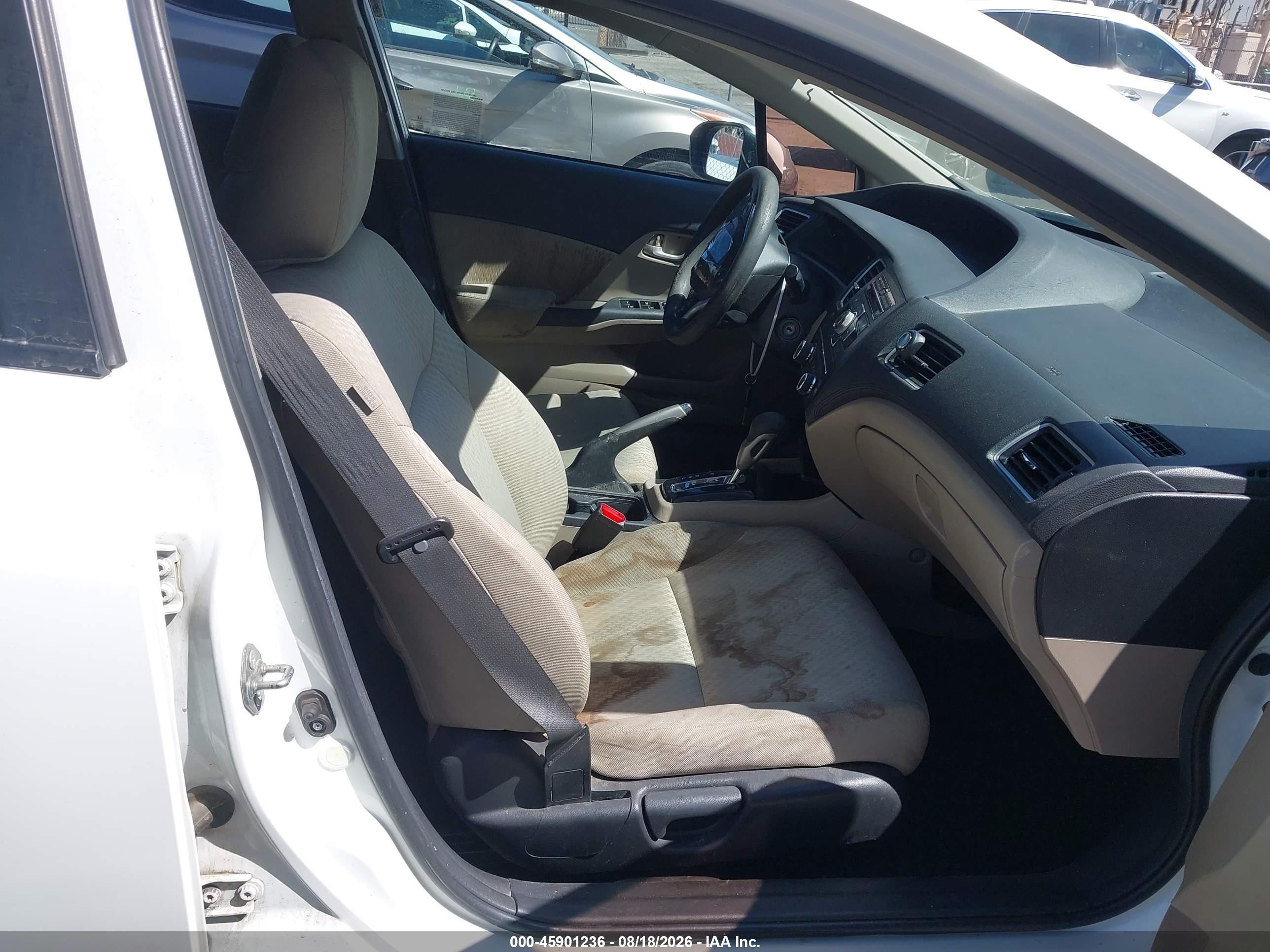 2015 Honda Civic Lx White vin: 19XFB2F55FE704021