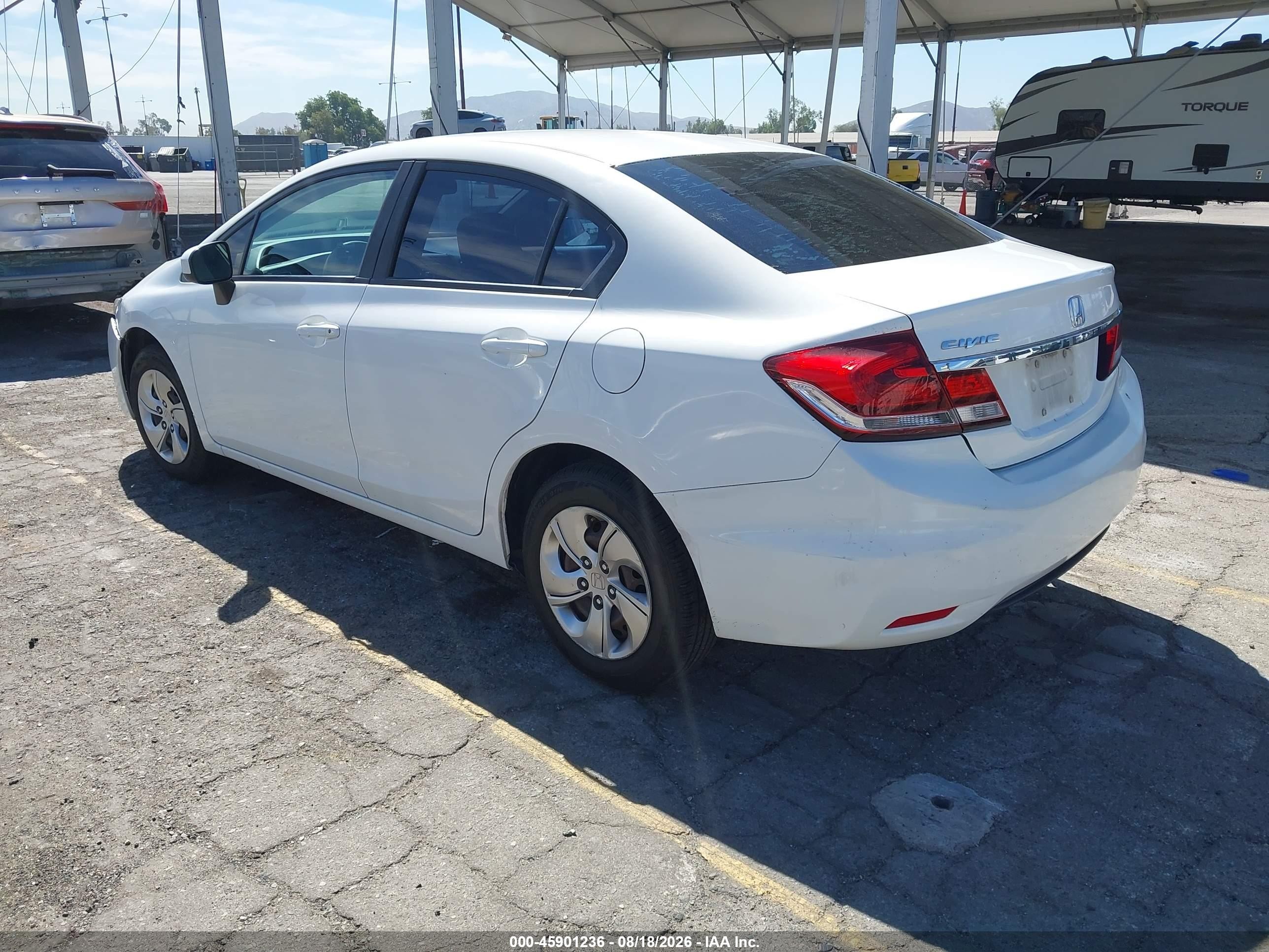 2015 Honda Civic Lx White vin: 19XFB2F55FE704021