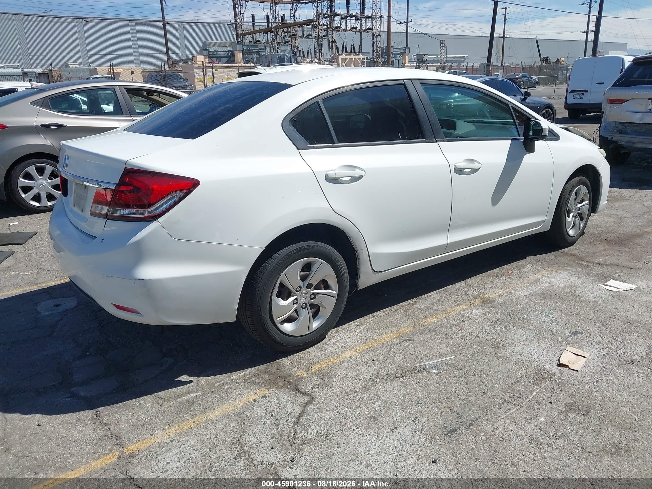 2015 Honda Civic Lx White vin: 19XFB2F55FE704021