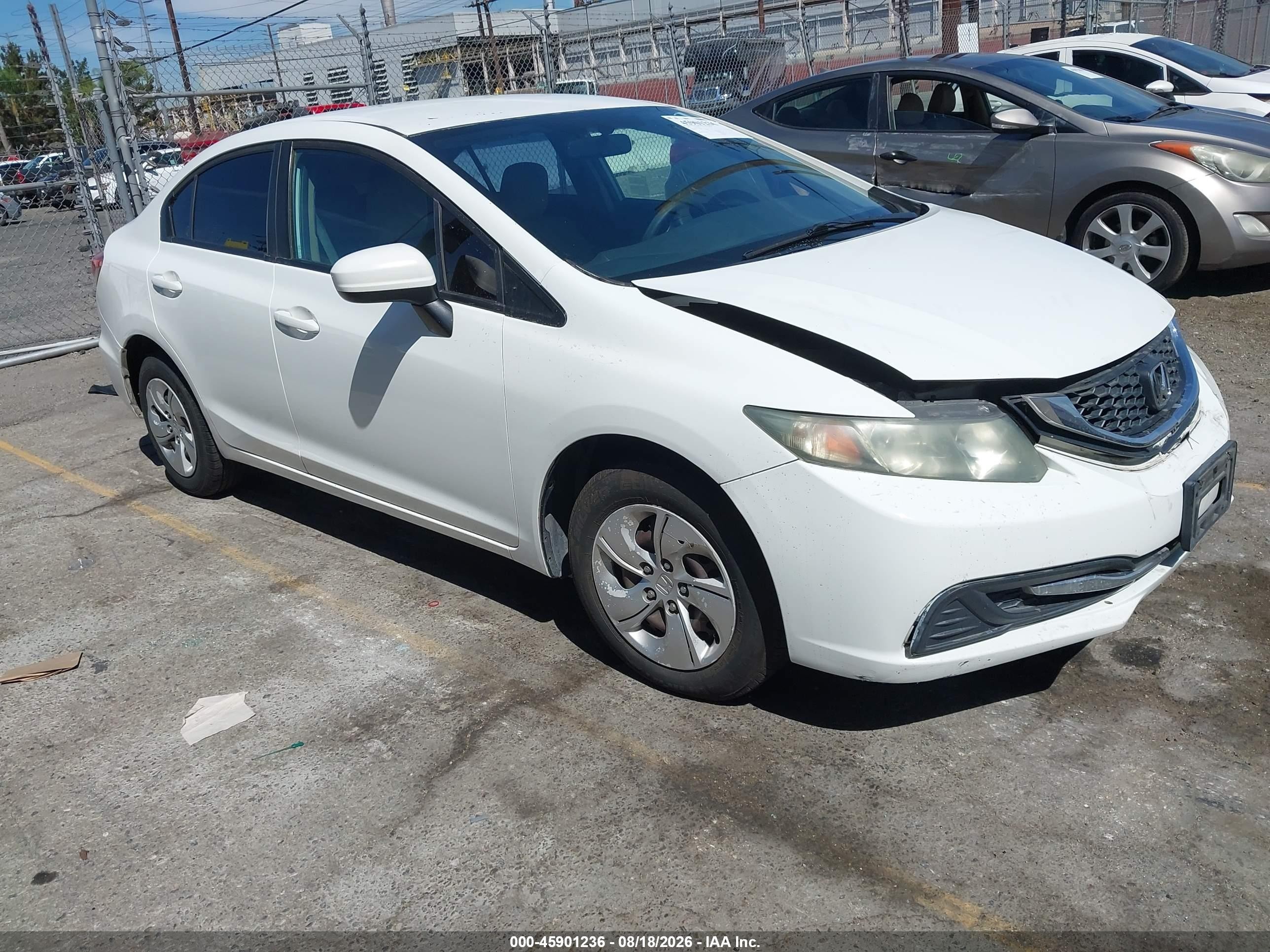 2015 Honda Civic Lx White vin: 19XFB2F55FE704021