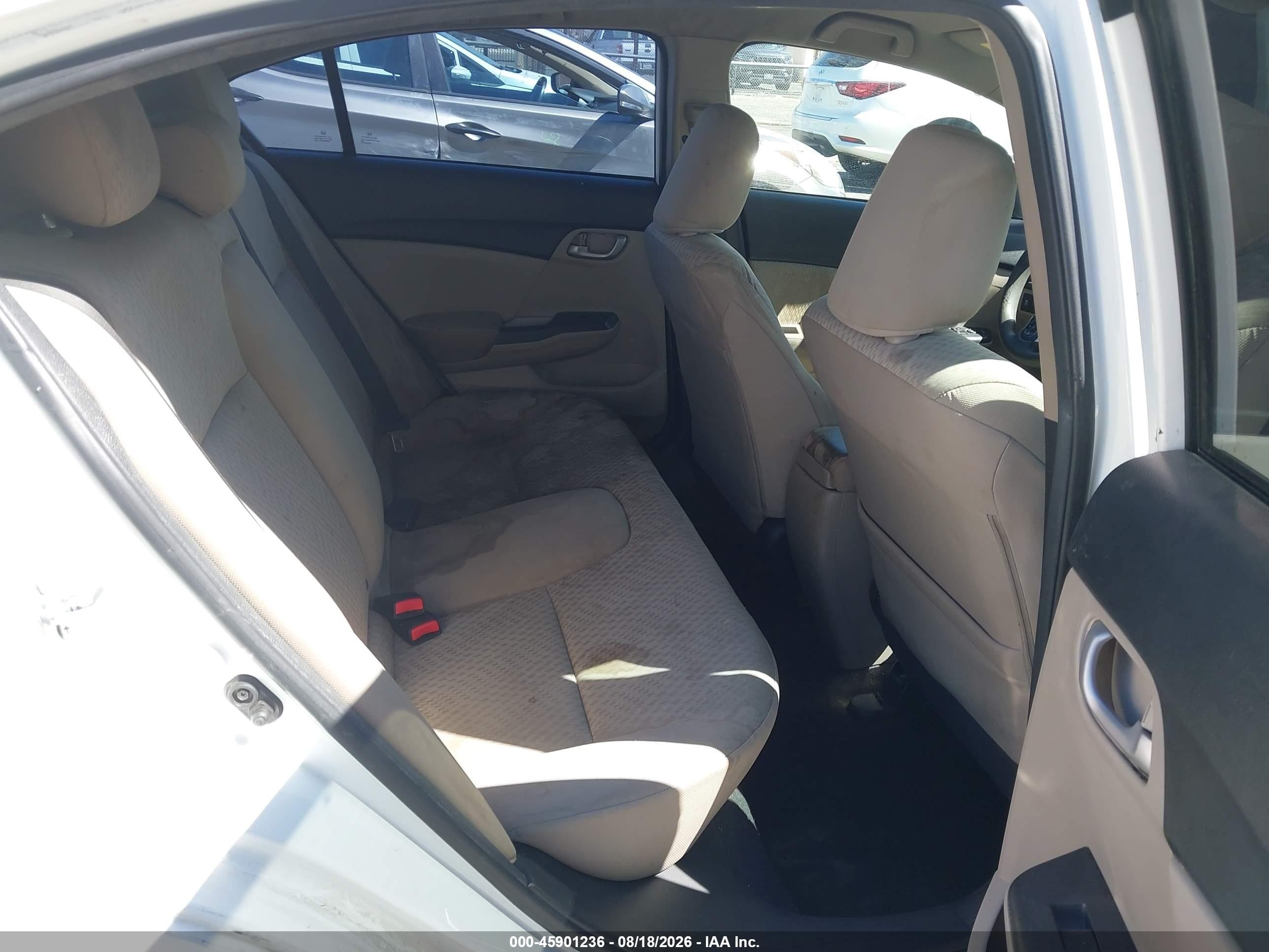 2015 Honda Civic Lx White vin: 19XFB2F55FE704021