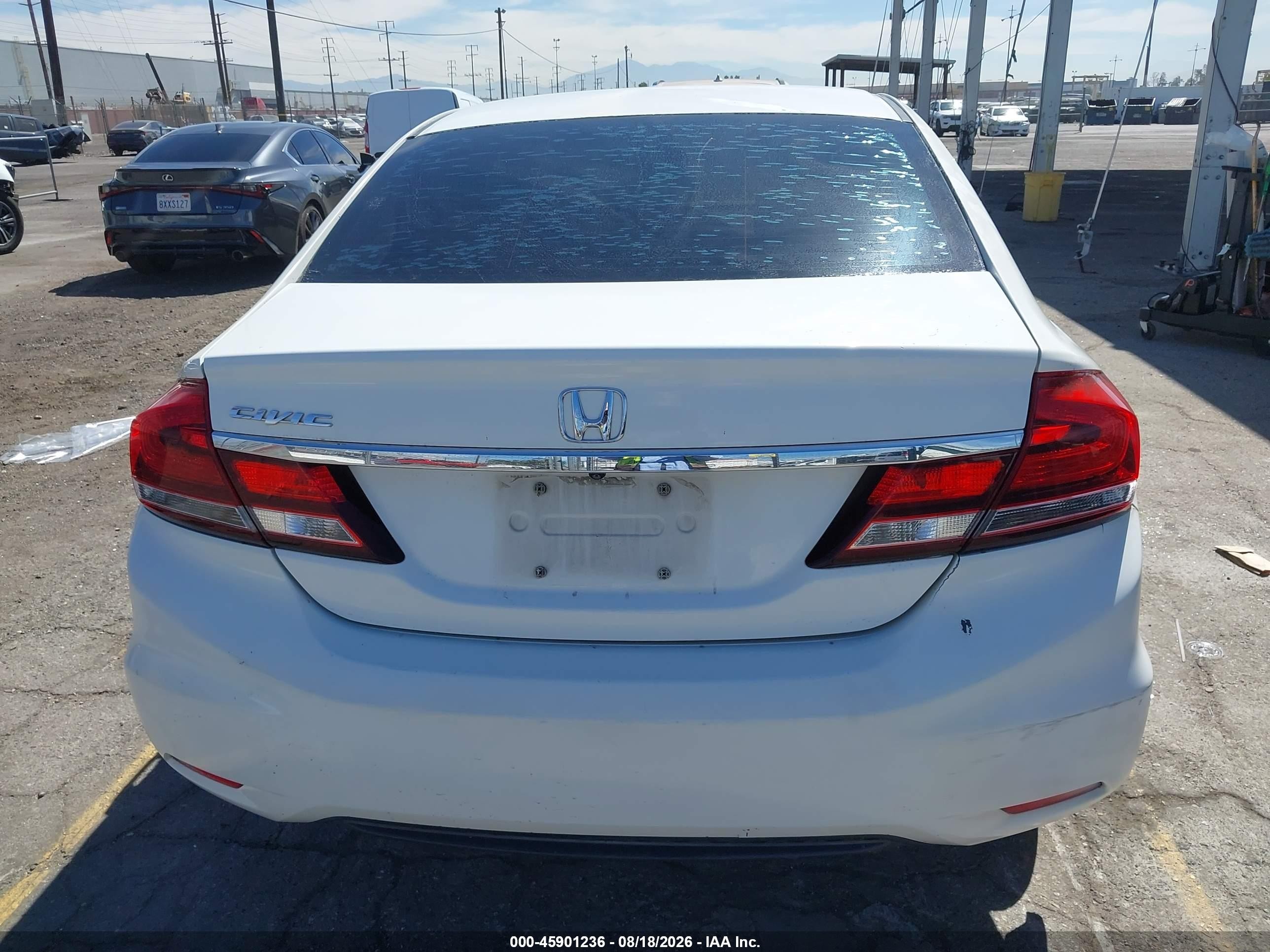 2015 Honda Civic Lx White vin: 19XFB2F55FE704021