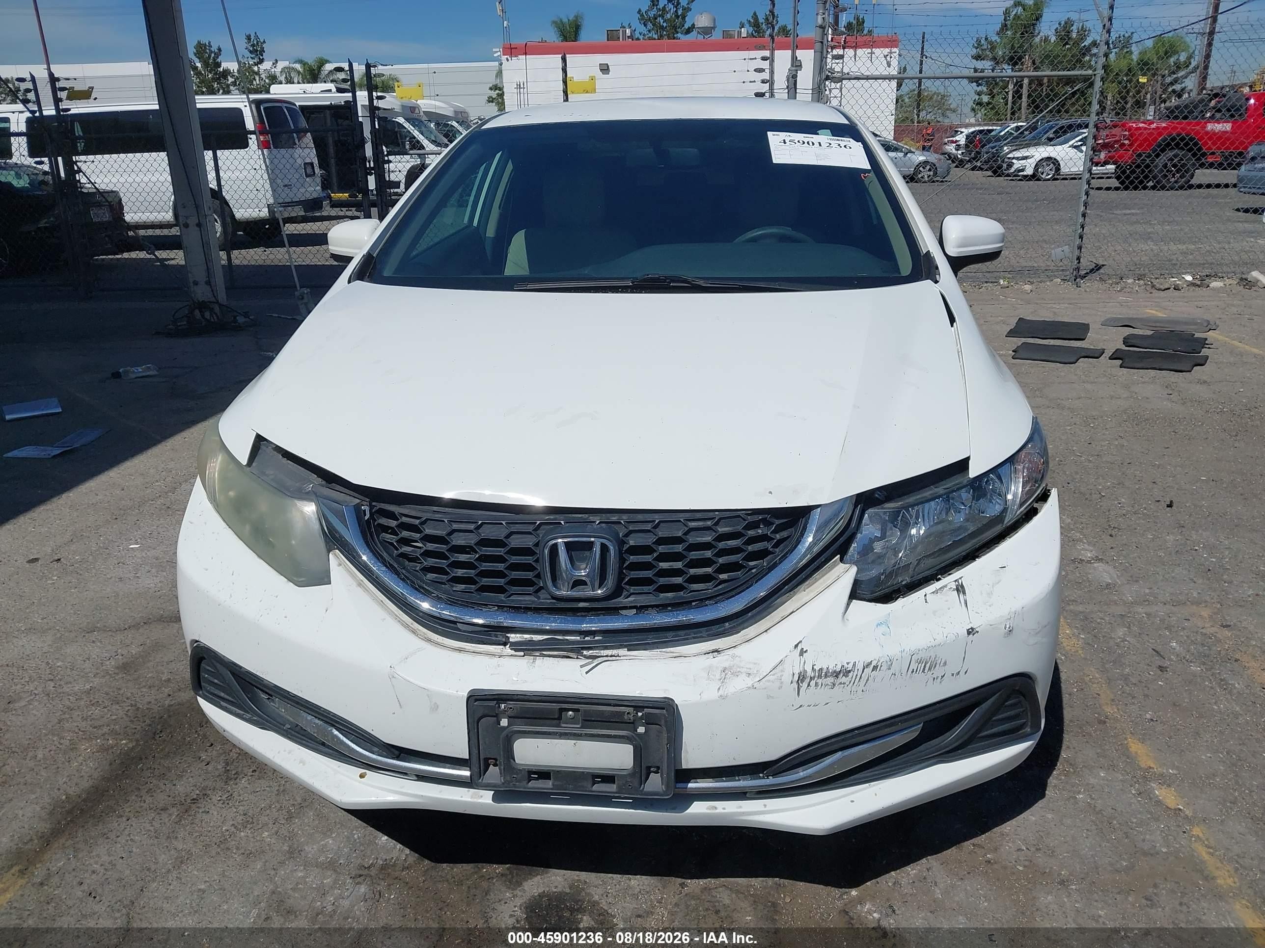 2015 Honda Civic Lx White vin: 19XFB2F55FE704021