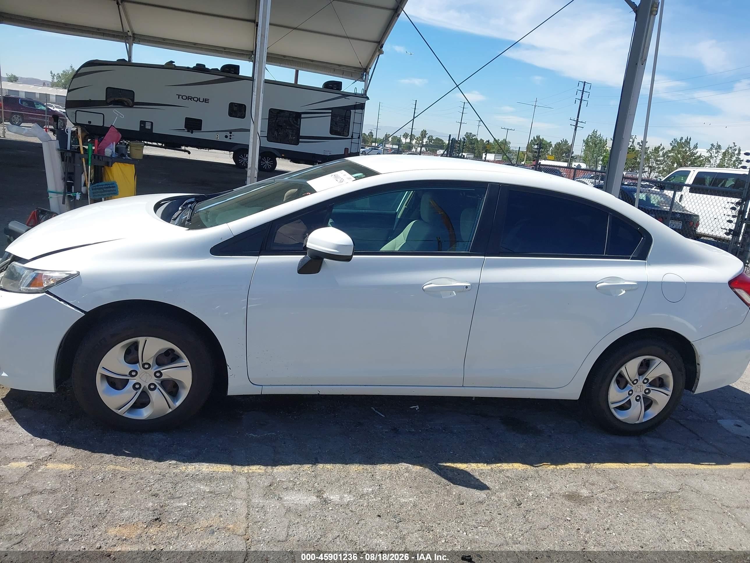 2015 Honda Civic Lx White vin: 19XFB2F55FE704021
