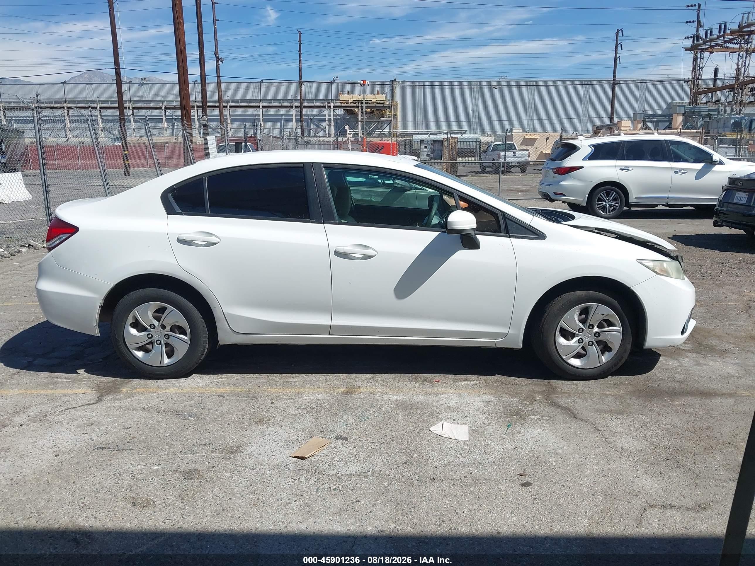 2015 Honda Civic Lx White vin: 19XFB2F55FE704021