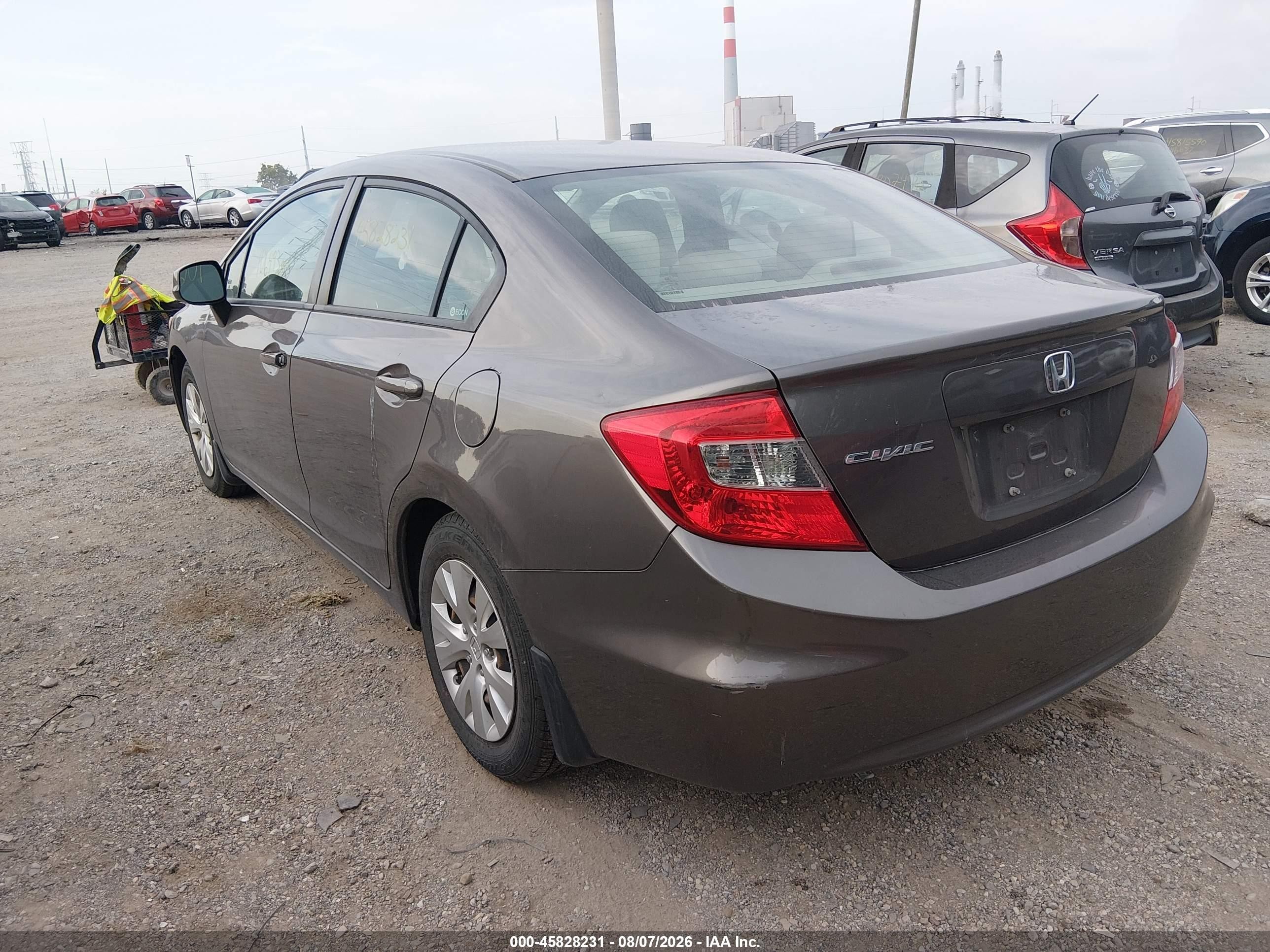 2012 Honda Civic Lx Gray vin: 19XFB2F56CE015178