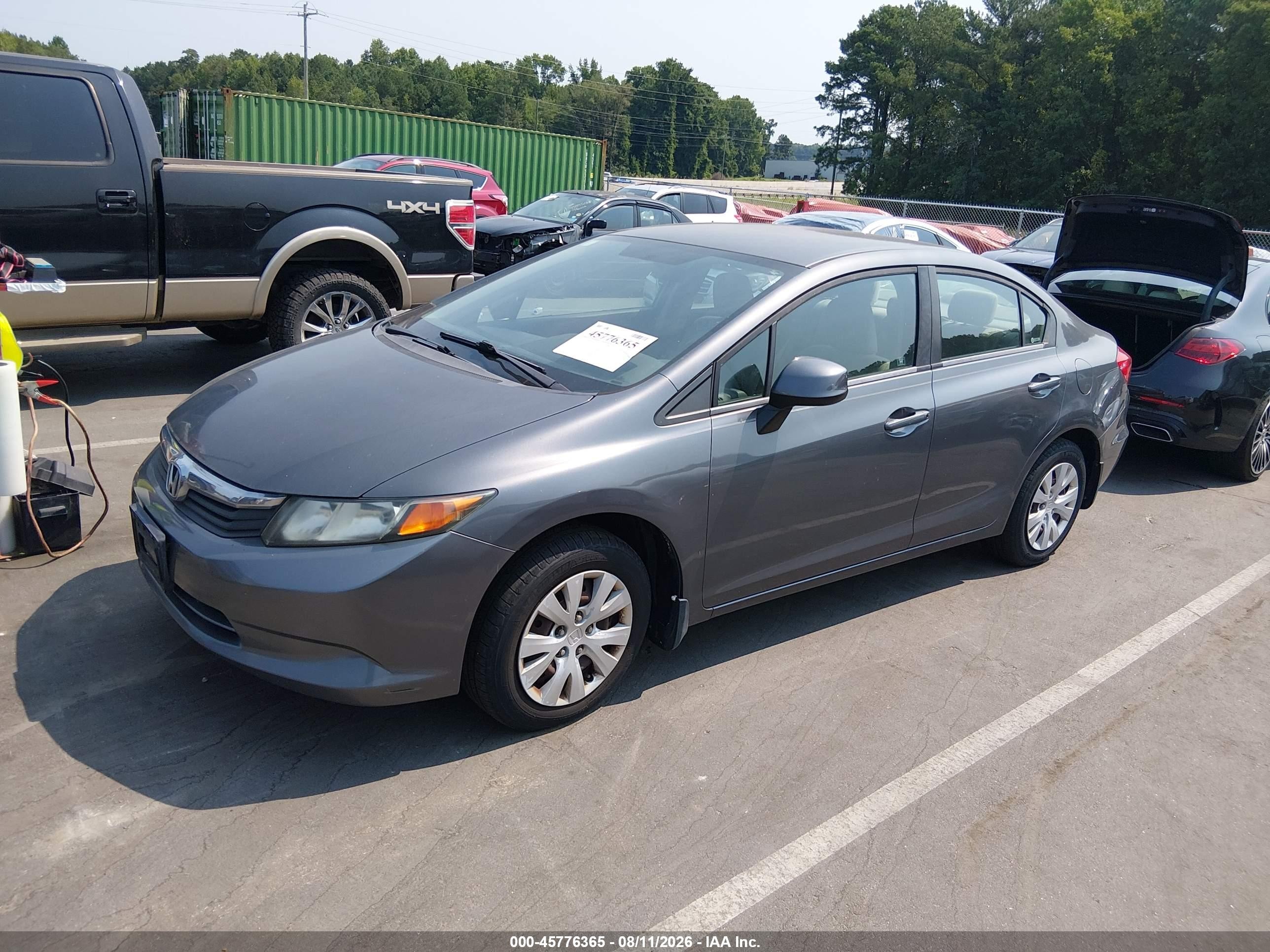 2012 Honda Civic Lx Beige vin: 19XFB2F56CE025371