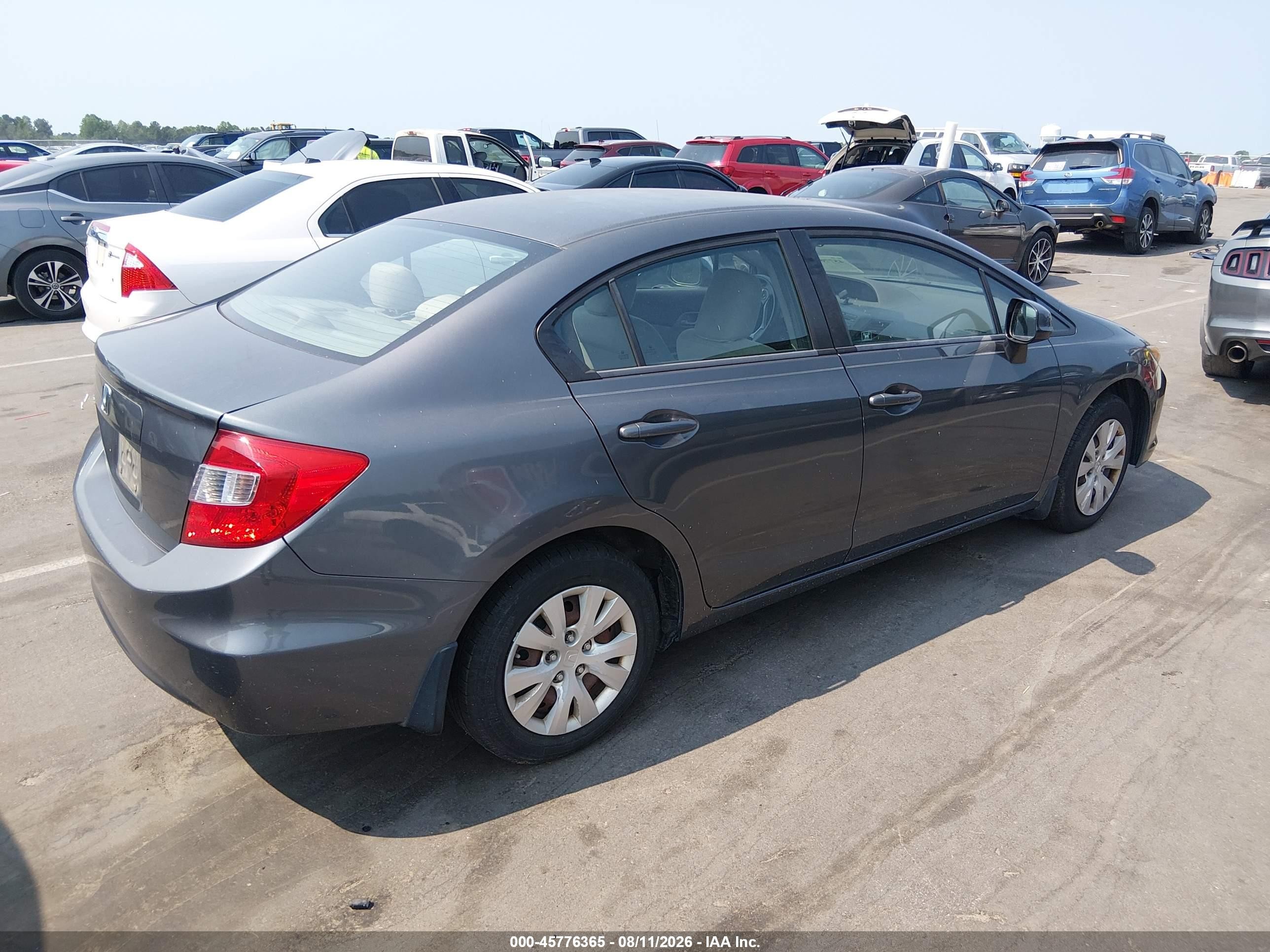 2012 Honda Civic Lx Beige vin: 19XFB2F56CE025371