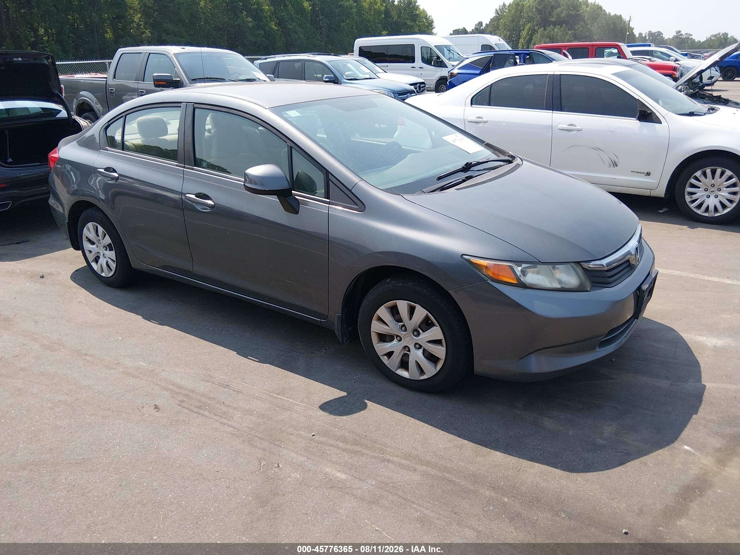2012 Honda Civic Lx Beige vin: 19XFB2F56CE025371