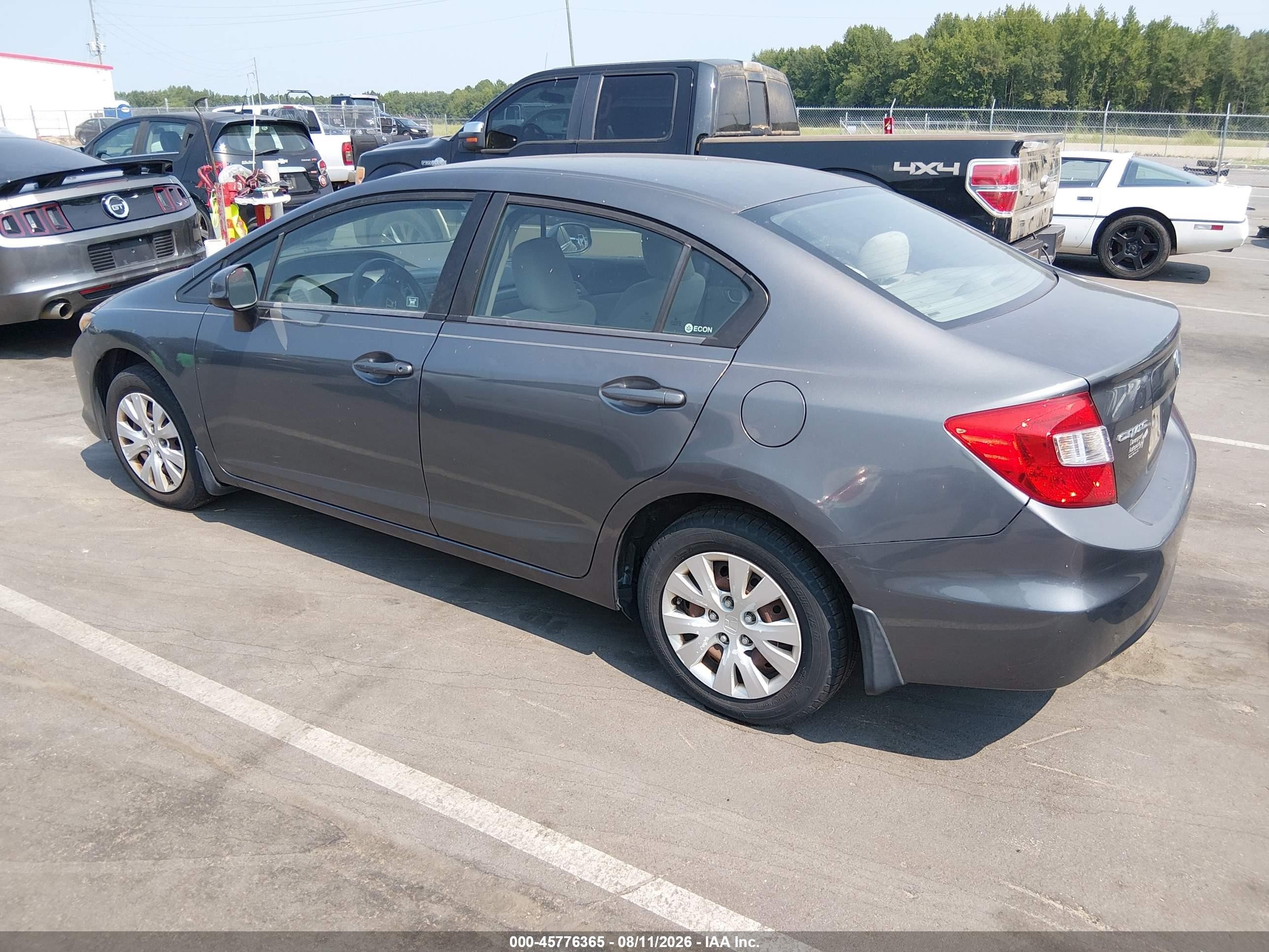2012 Honda Civic Lx Beige vin: 19XFB2F56CE025371